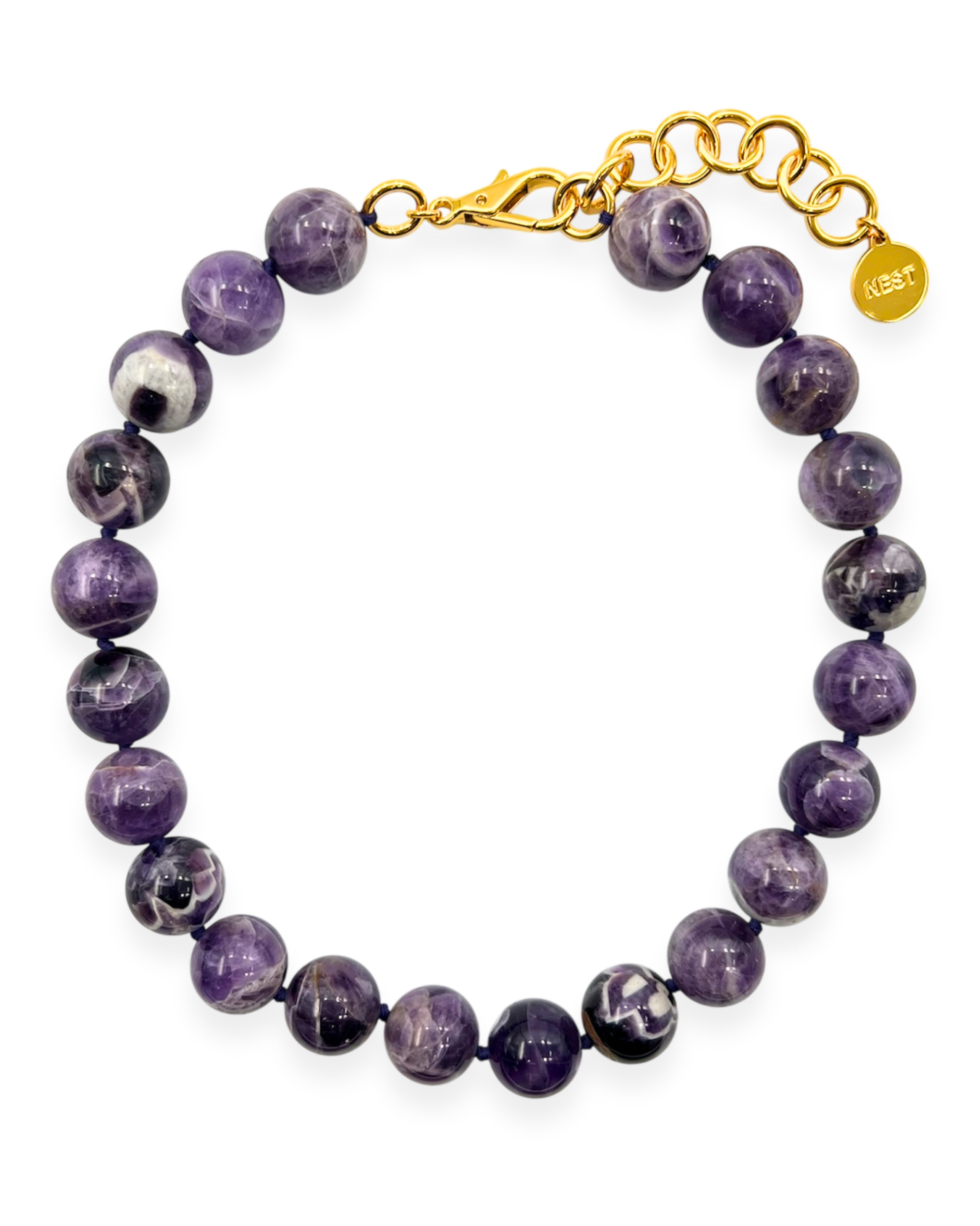 Chevron Amethyst Strand Necklace