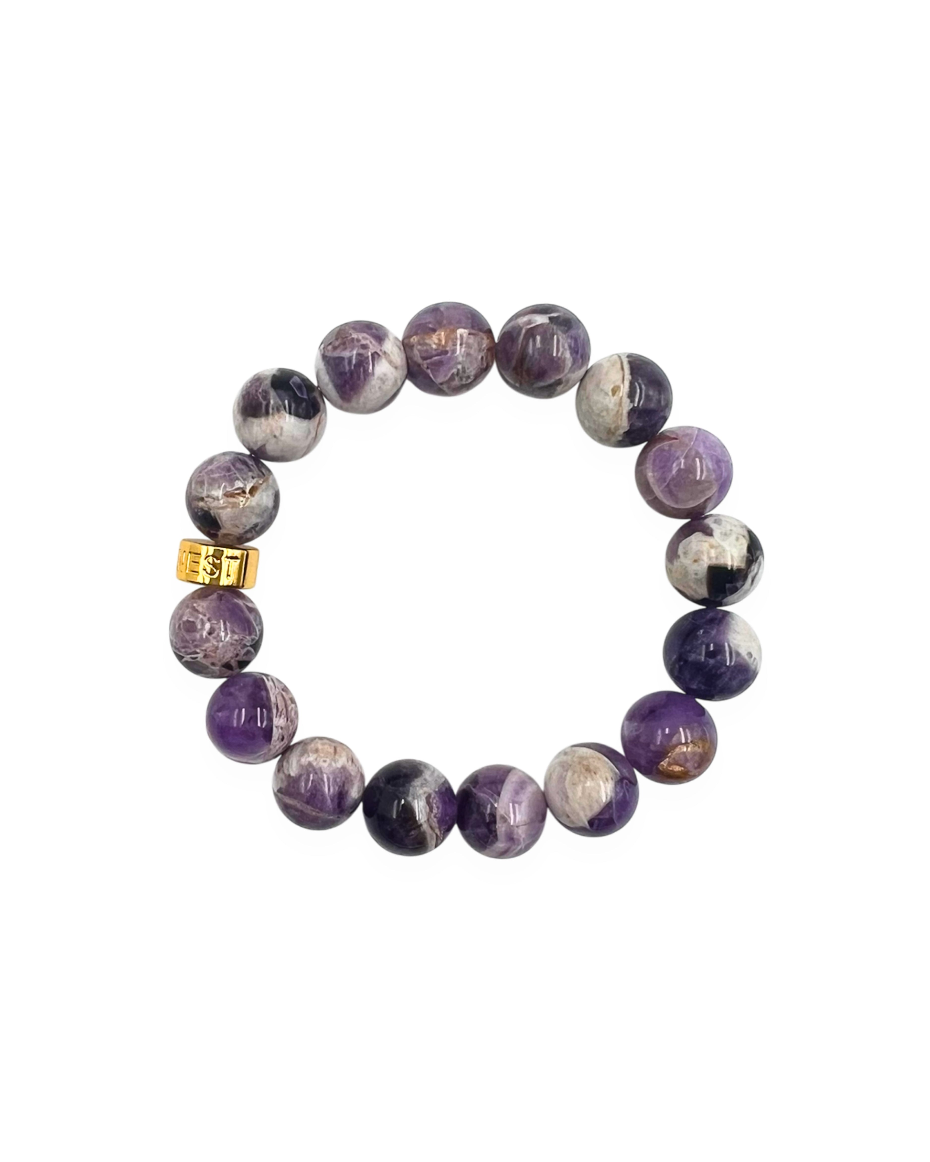 Chevron Amethyst Stretch Bracelet