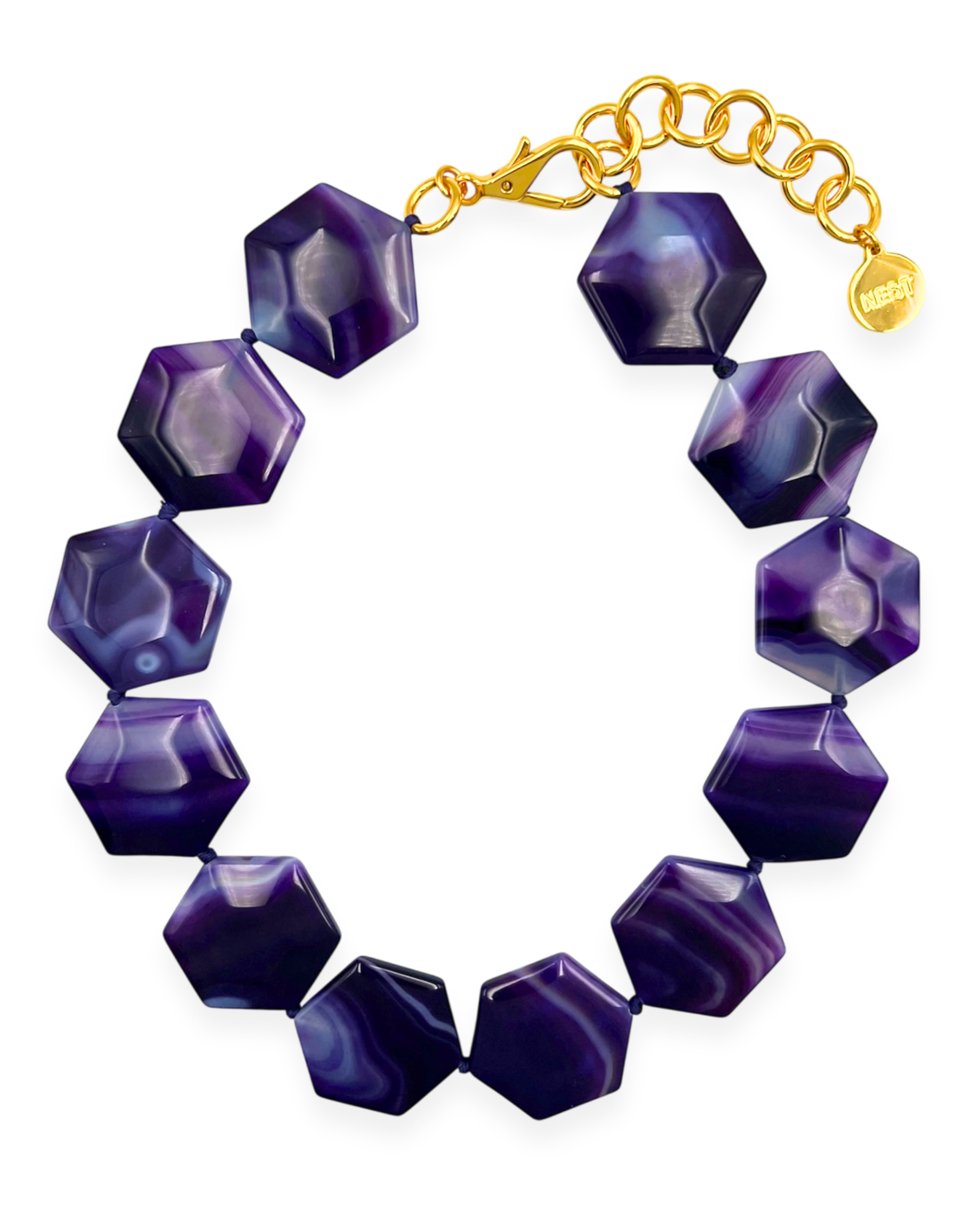 Purple Agate Statement Necklace