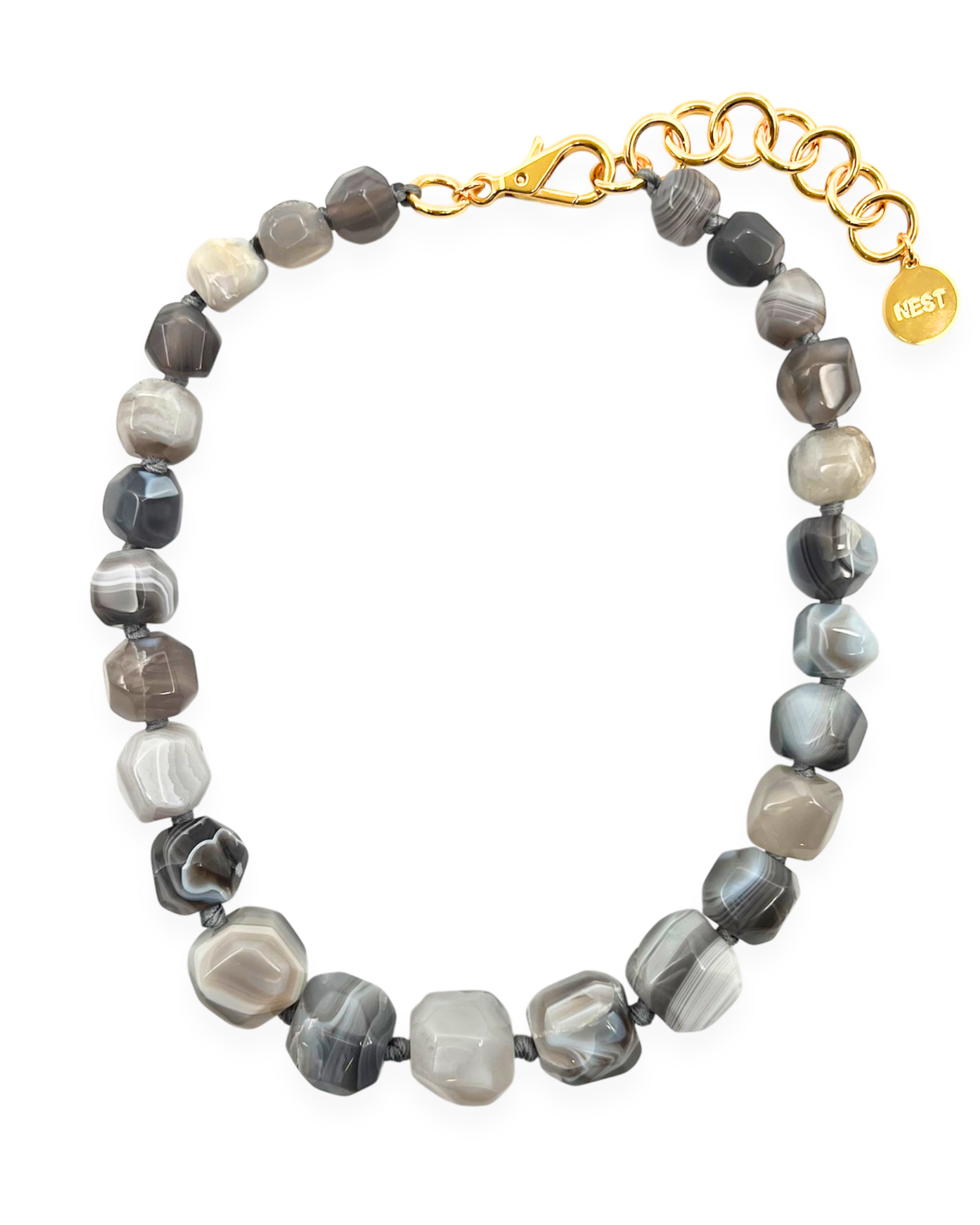 Gray Agate Statement Necklace