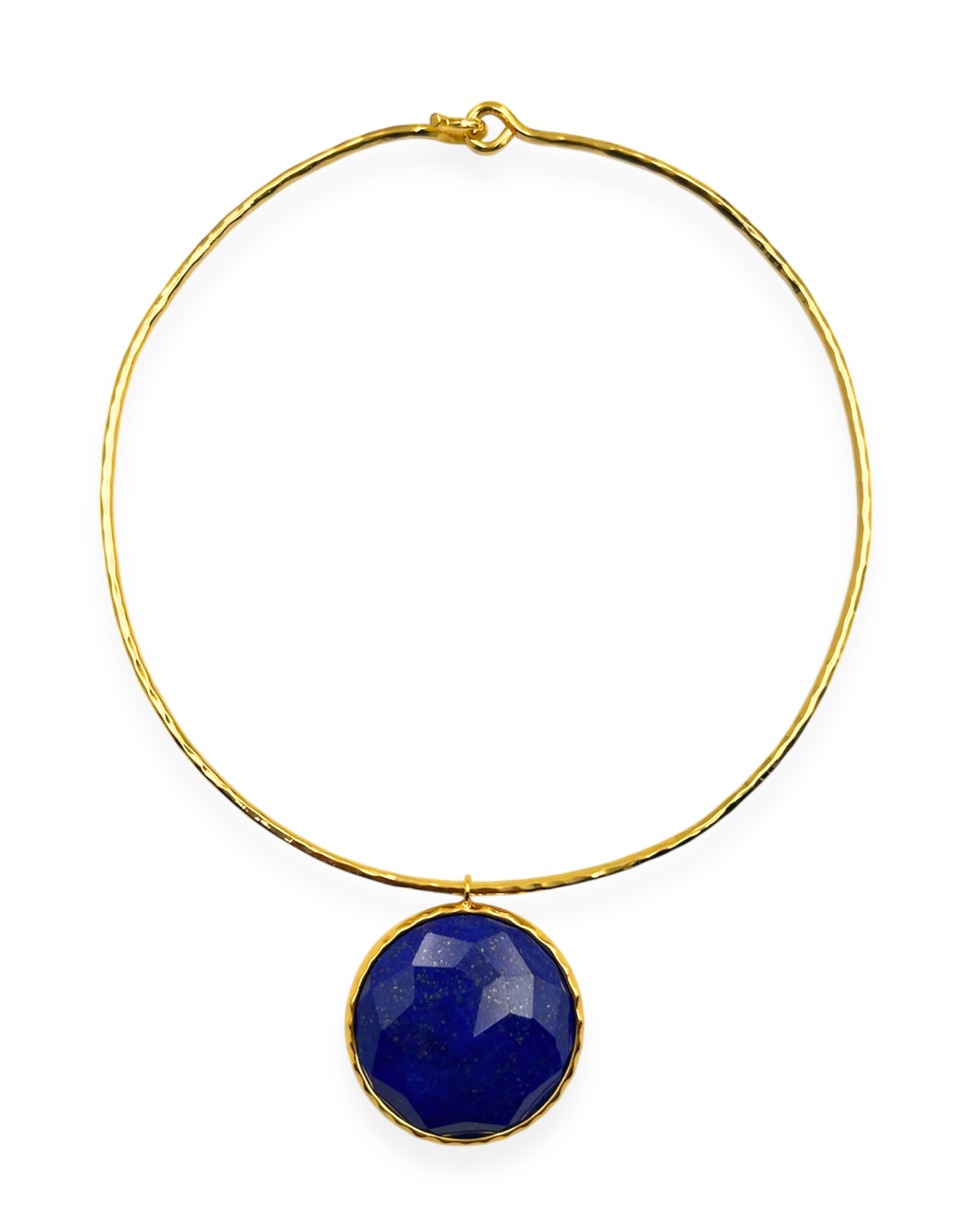 Lapis Gemstone Statement Collar Necklace