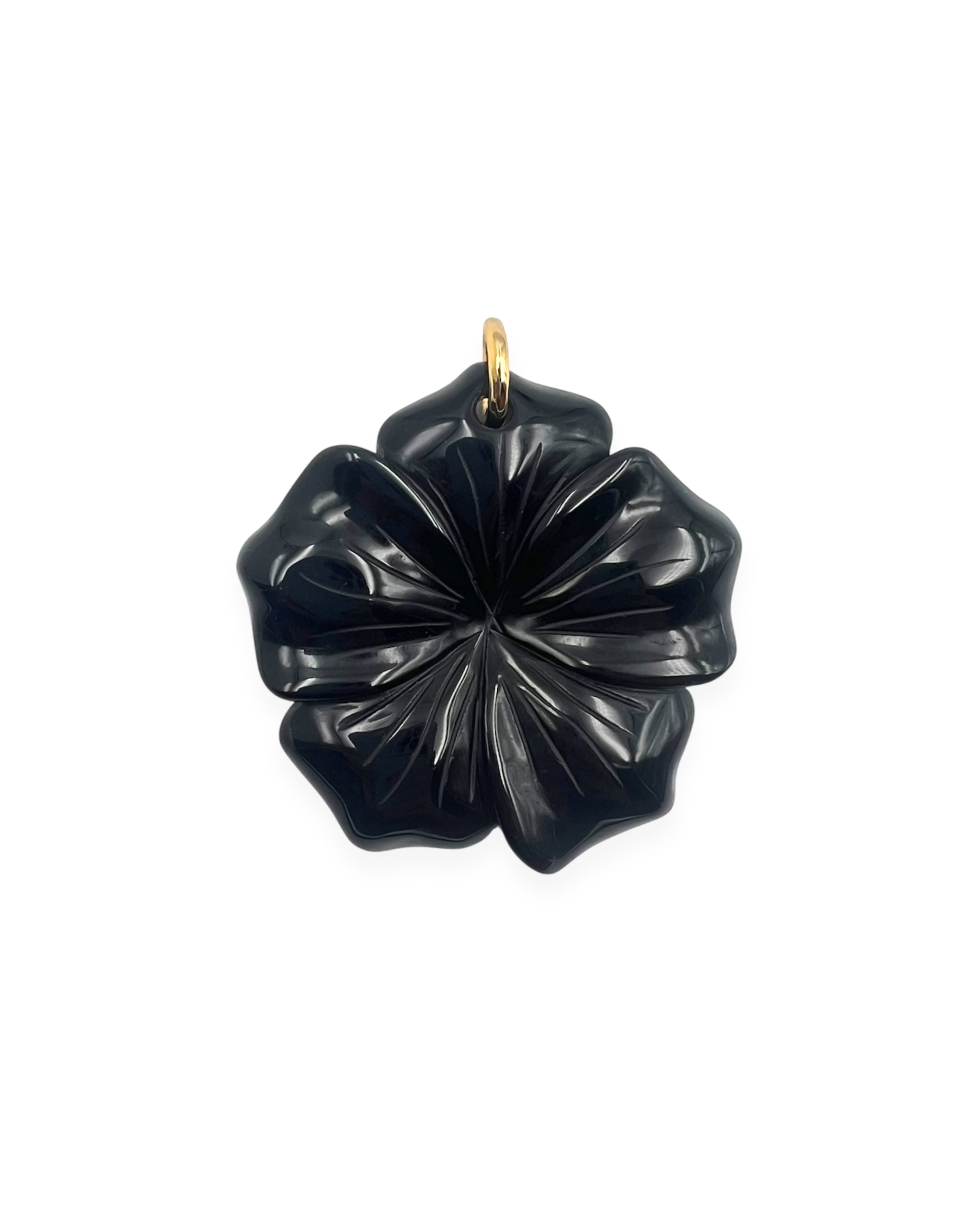 Black Onyx Flower Pendant