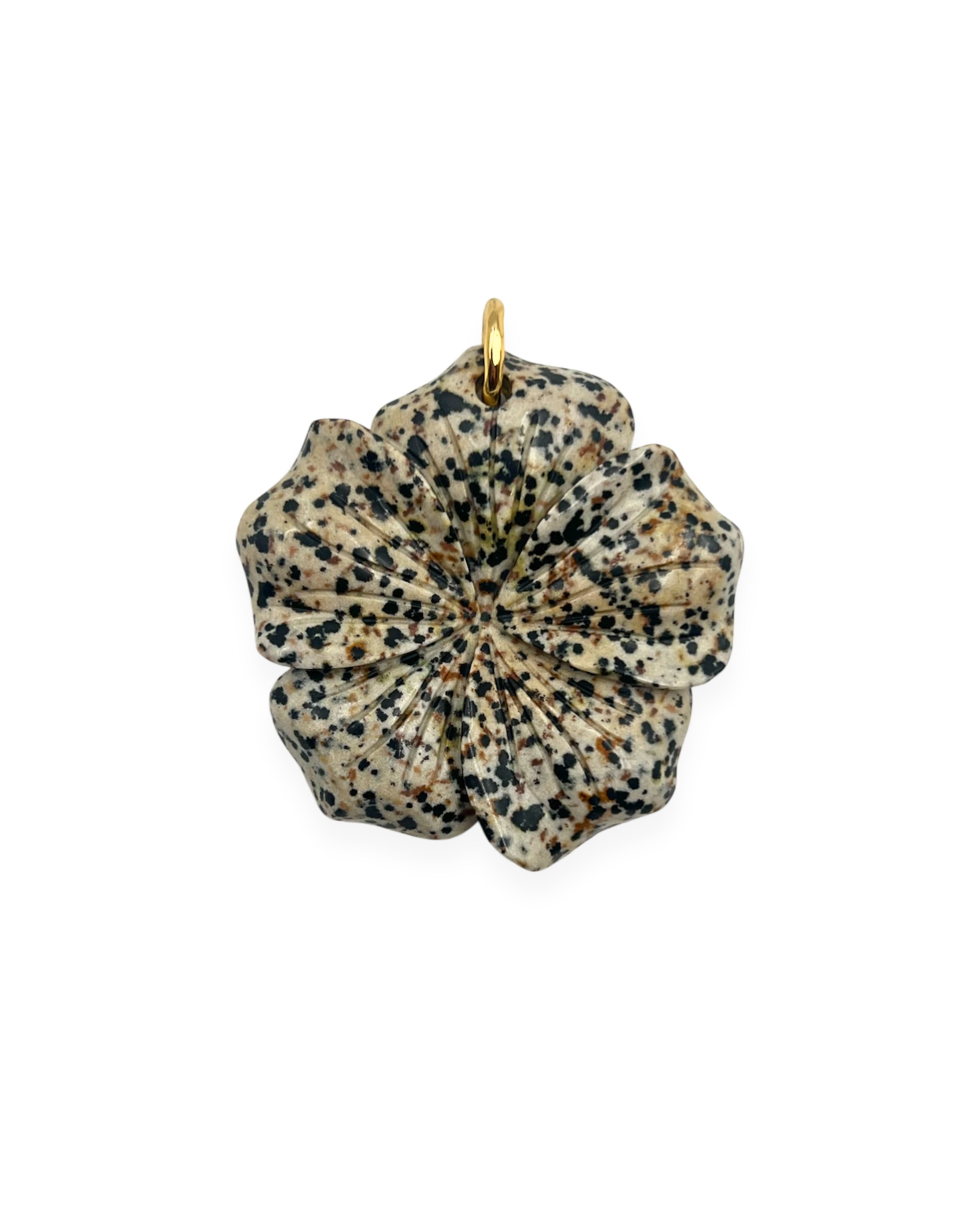 Dalmatian Jasper Flower Pendant