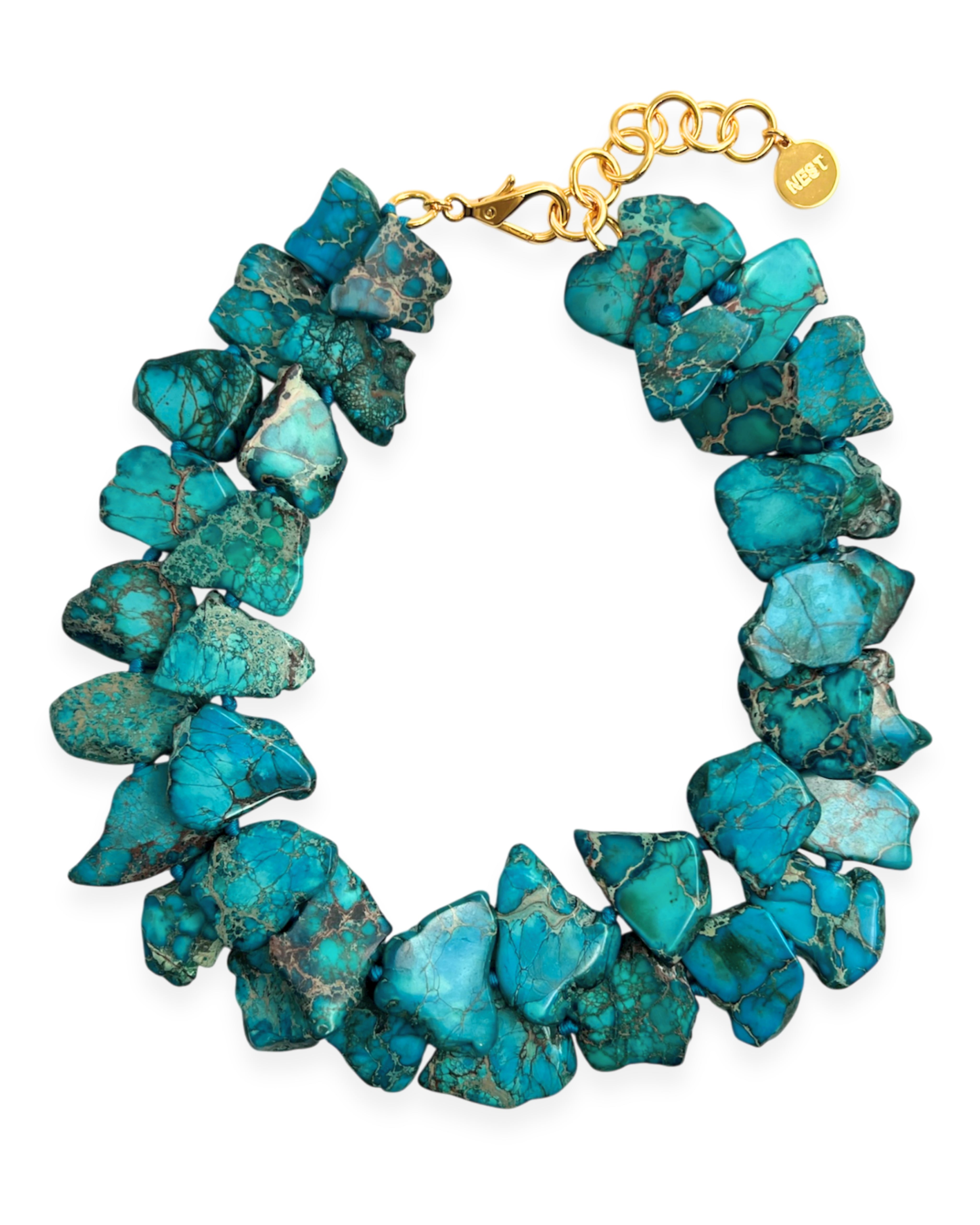 Turquoise Jasper Double Strand Statement Necklace