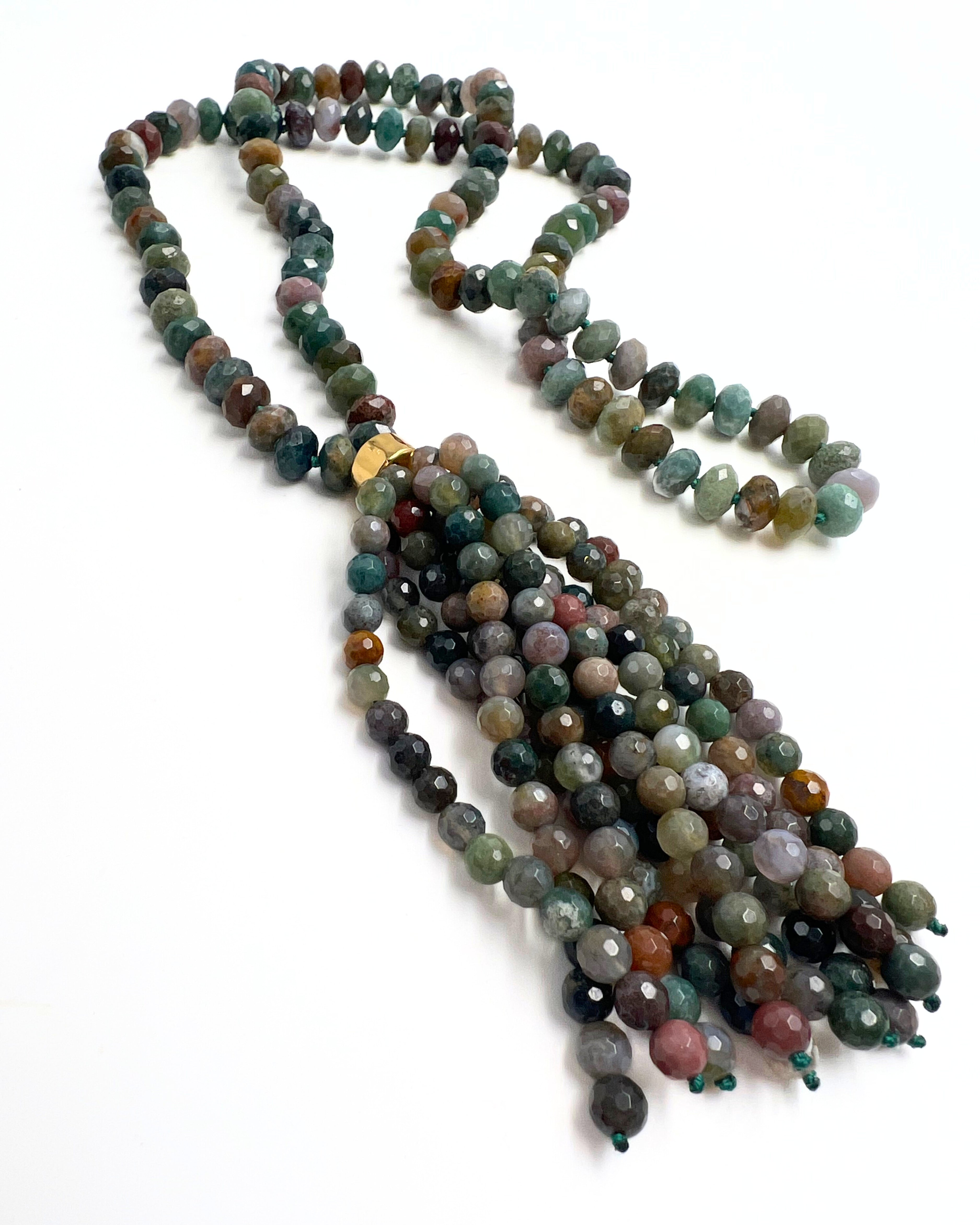 Indian Agate Tassel Necklace
