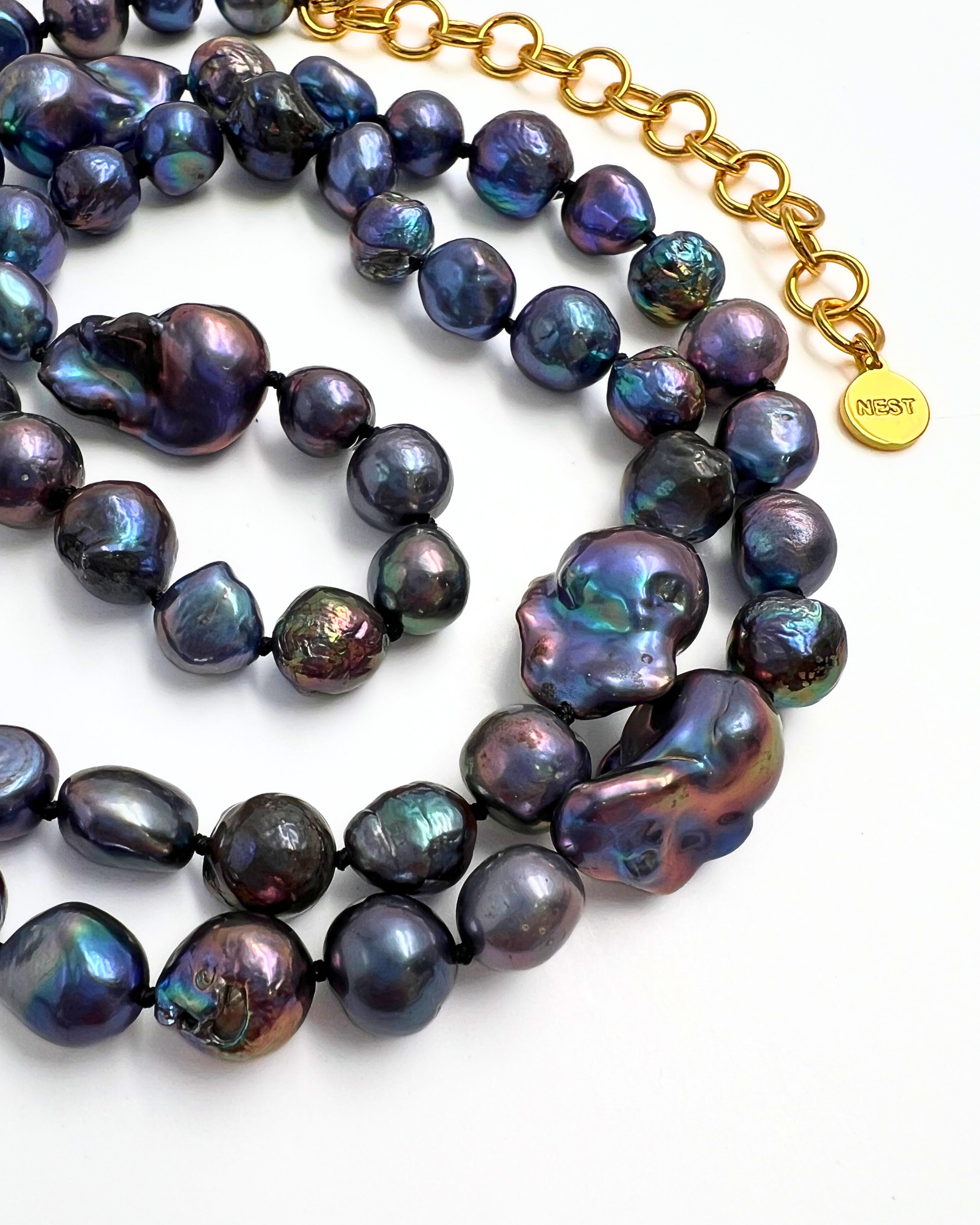 Baroque Pearl Long Strand Necklace