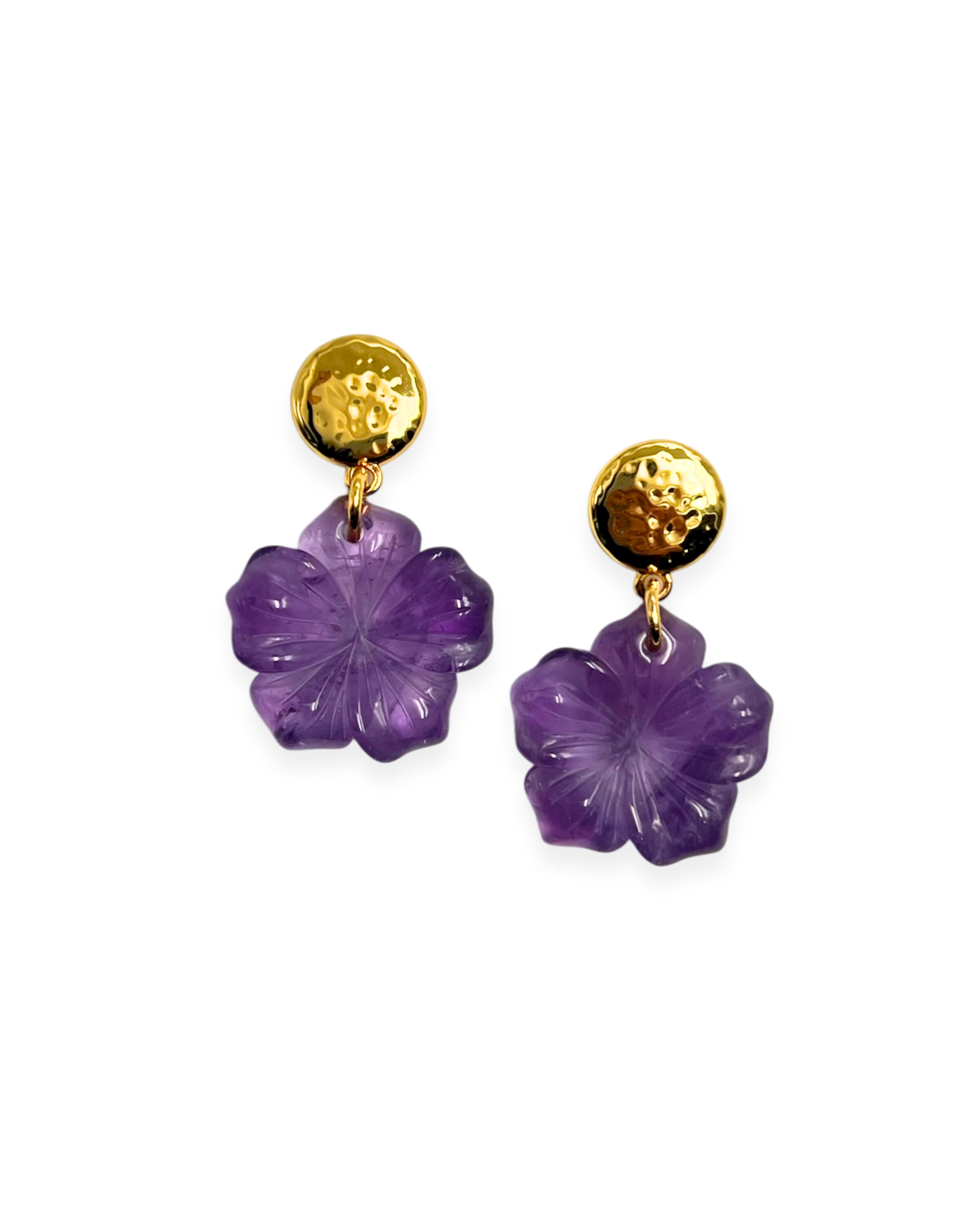 Amethyst Flower Earrings