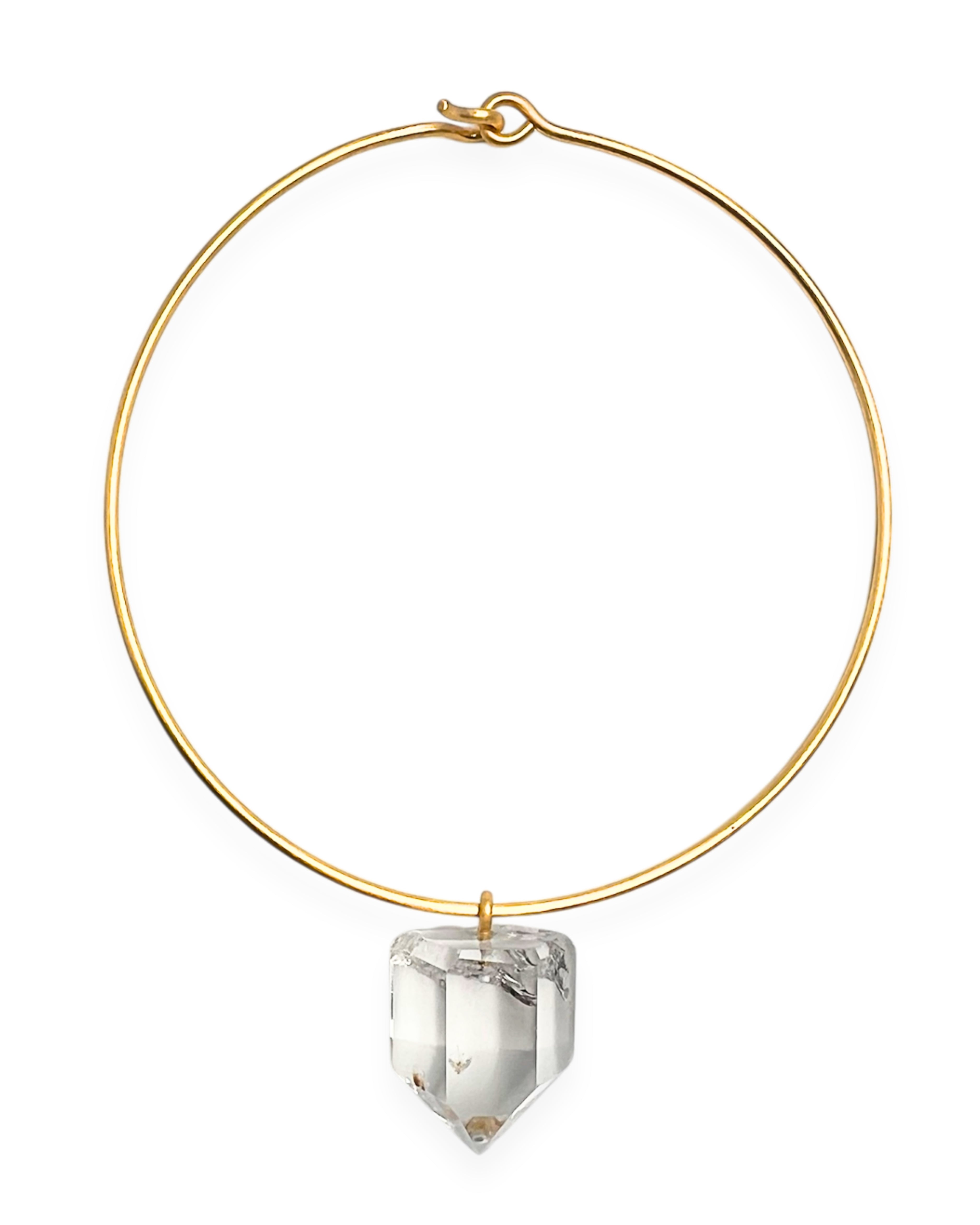 Crystal Quartz Brushed Collar Necklace