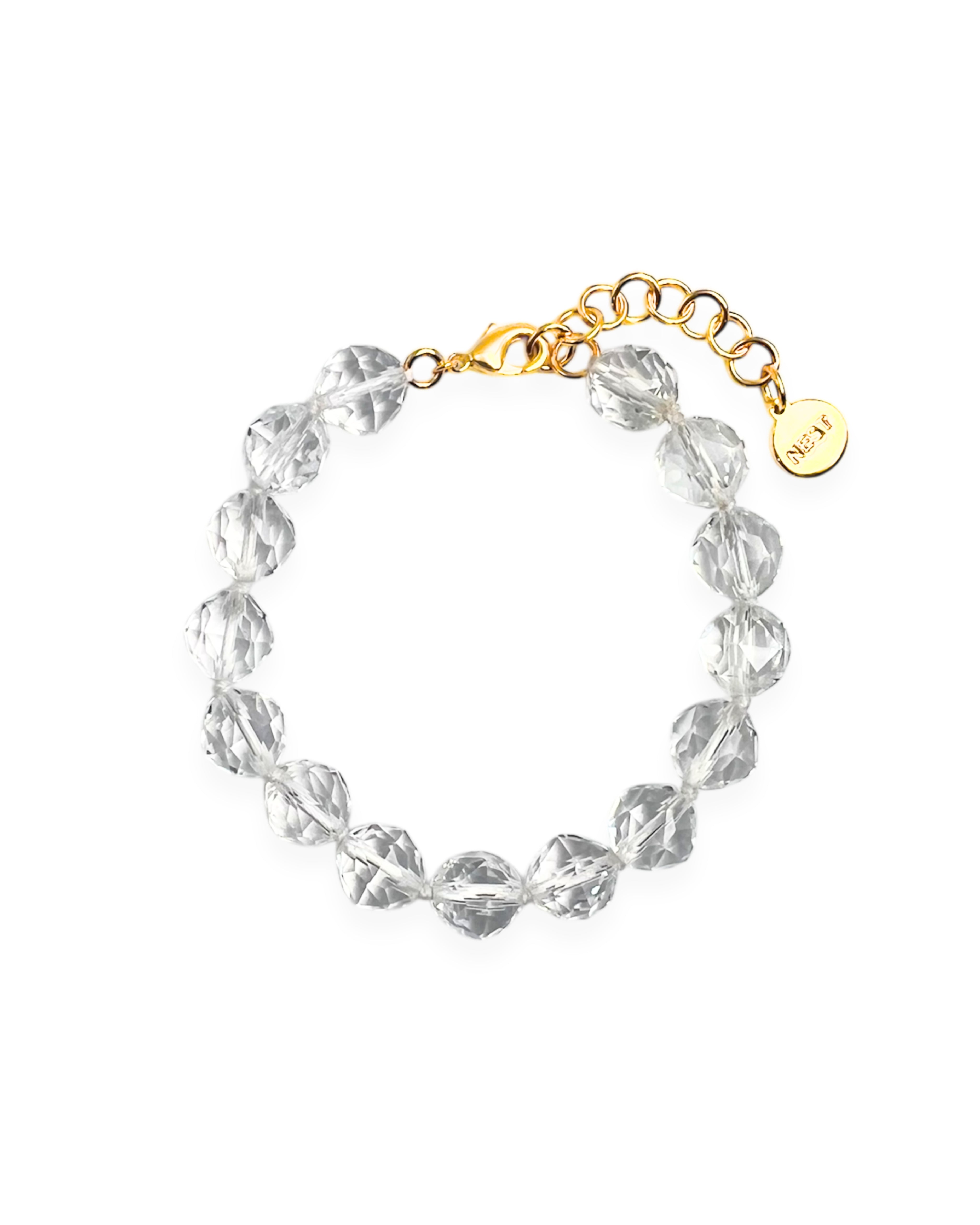 Faceted Rock Crystal Gemstone Bracelet