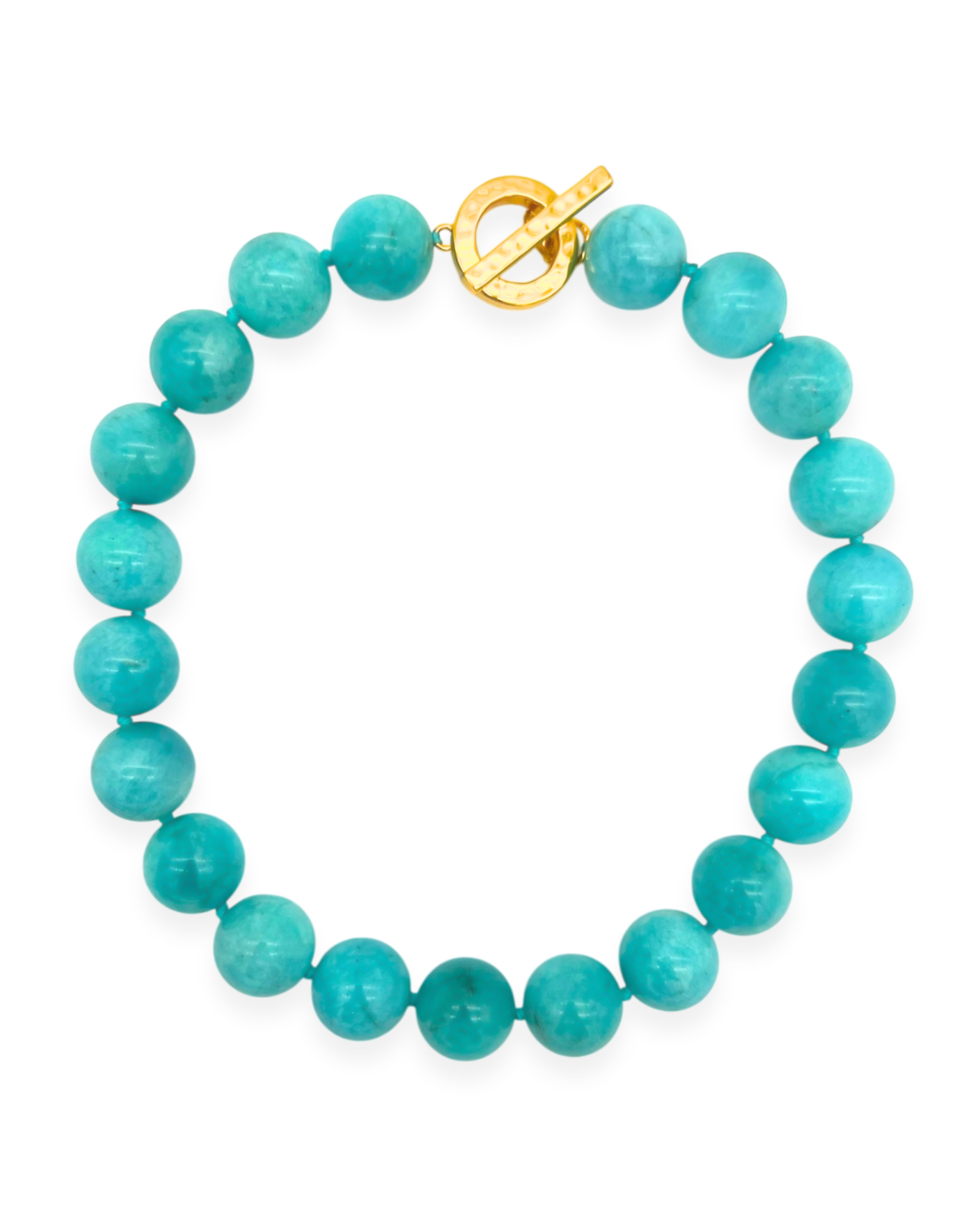 Amazonite Gemstone Toggle Necklace