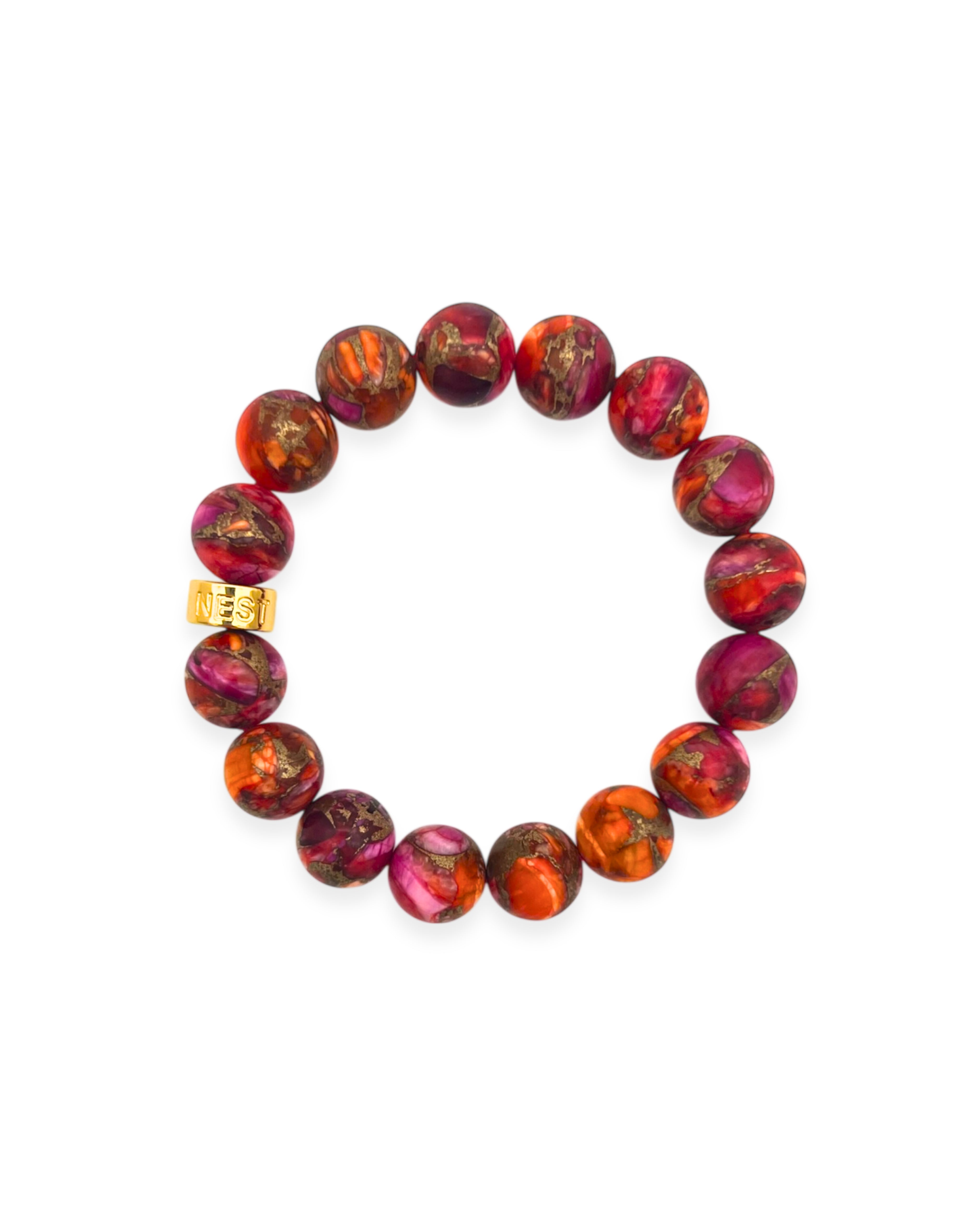 Magenta and Spiny Oyster Stretch Bracelet