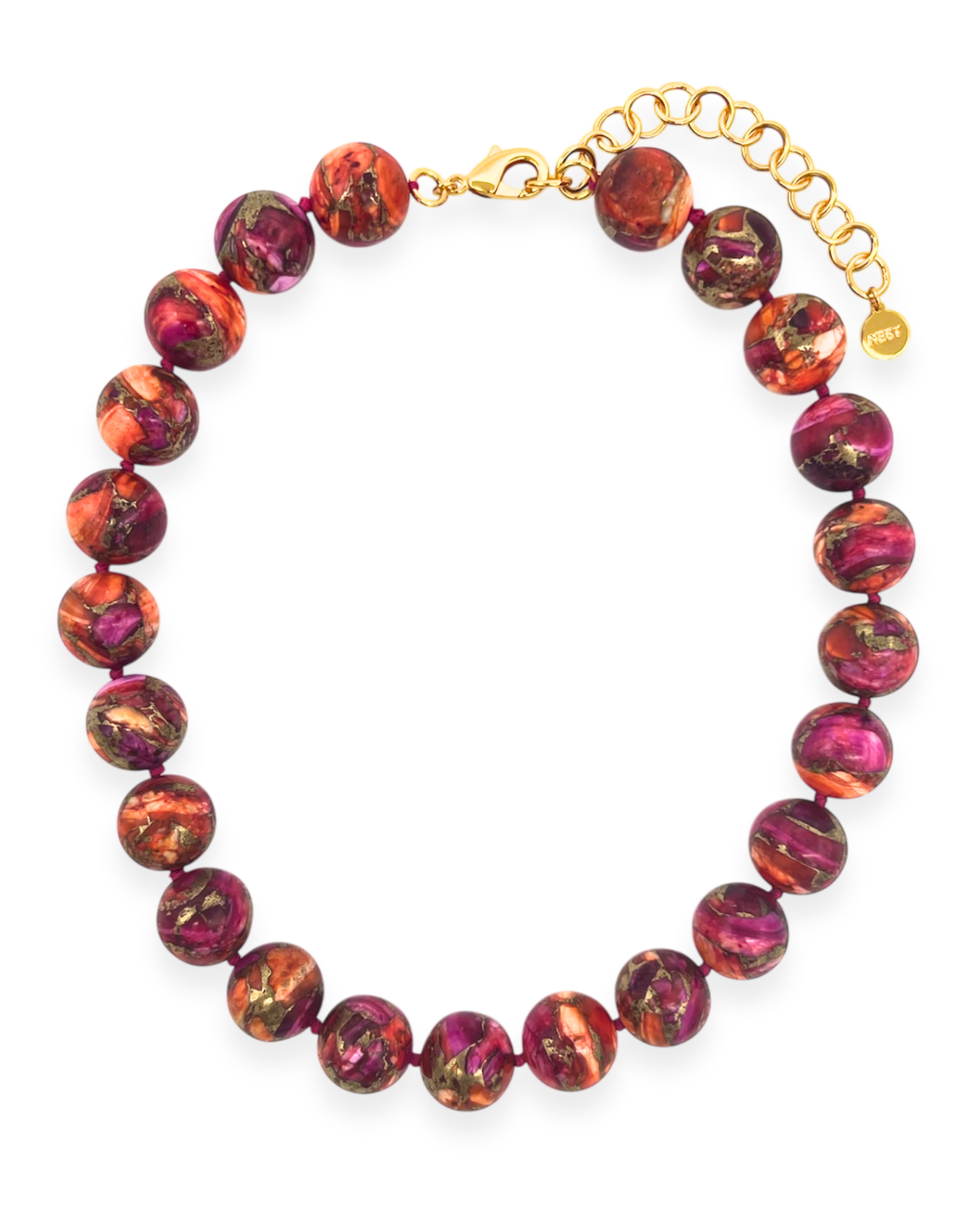 Magenta and Orange Spiny Oyster Statement Necklace
