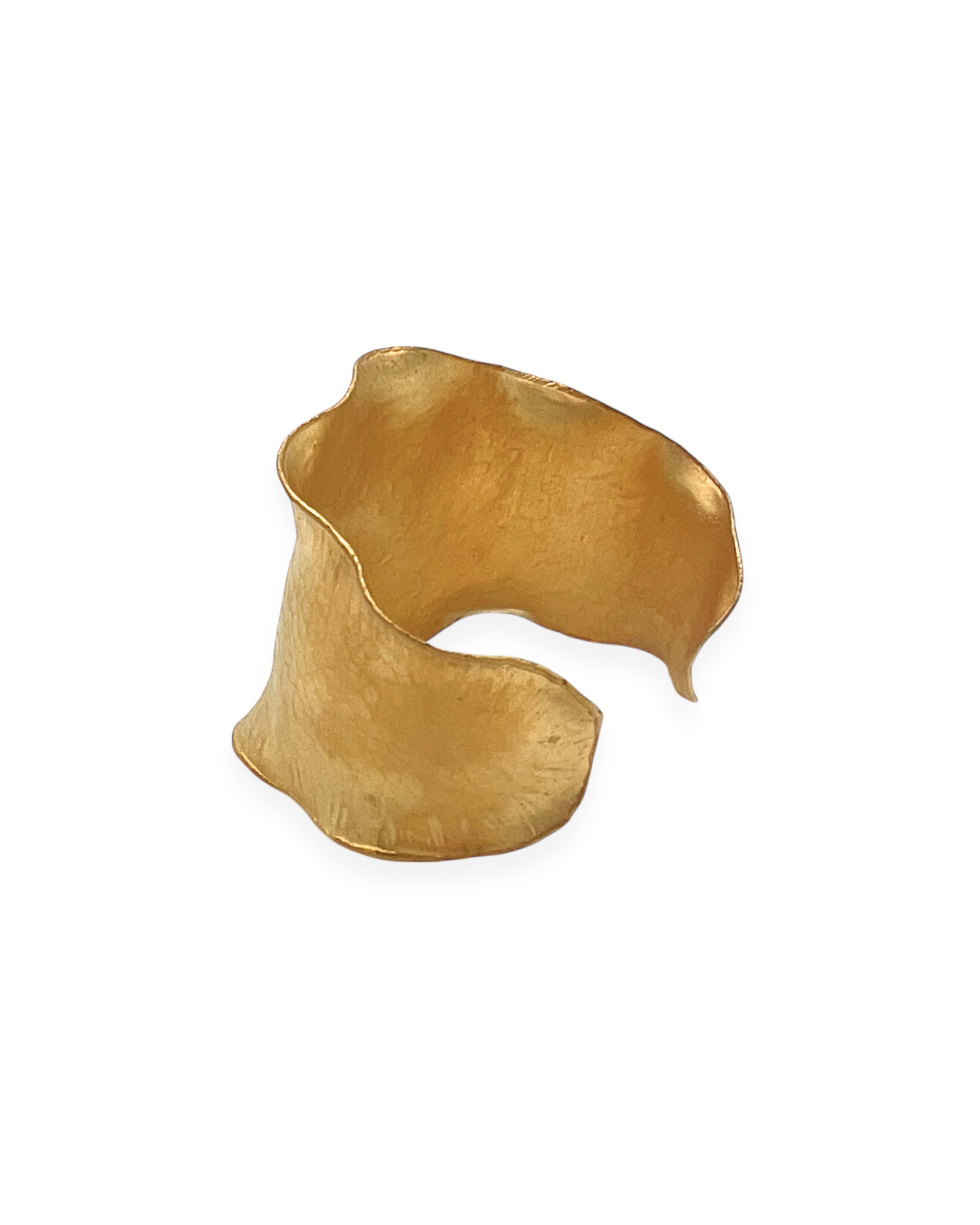Hammered Satin Gold Wavy Cuff
