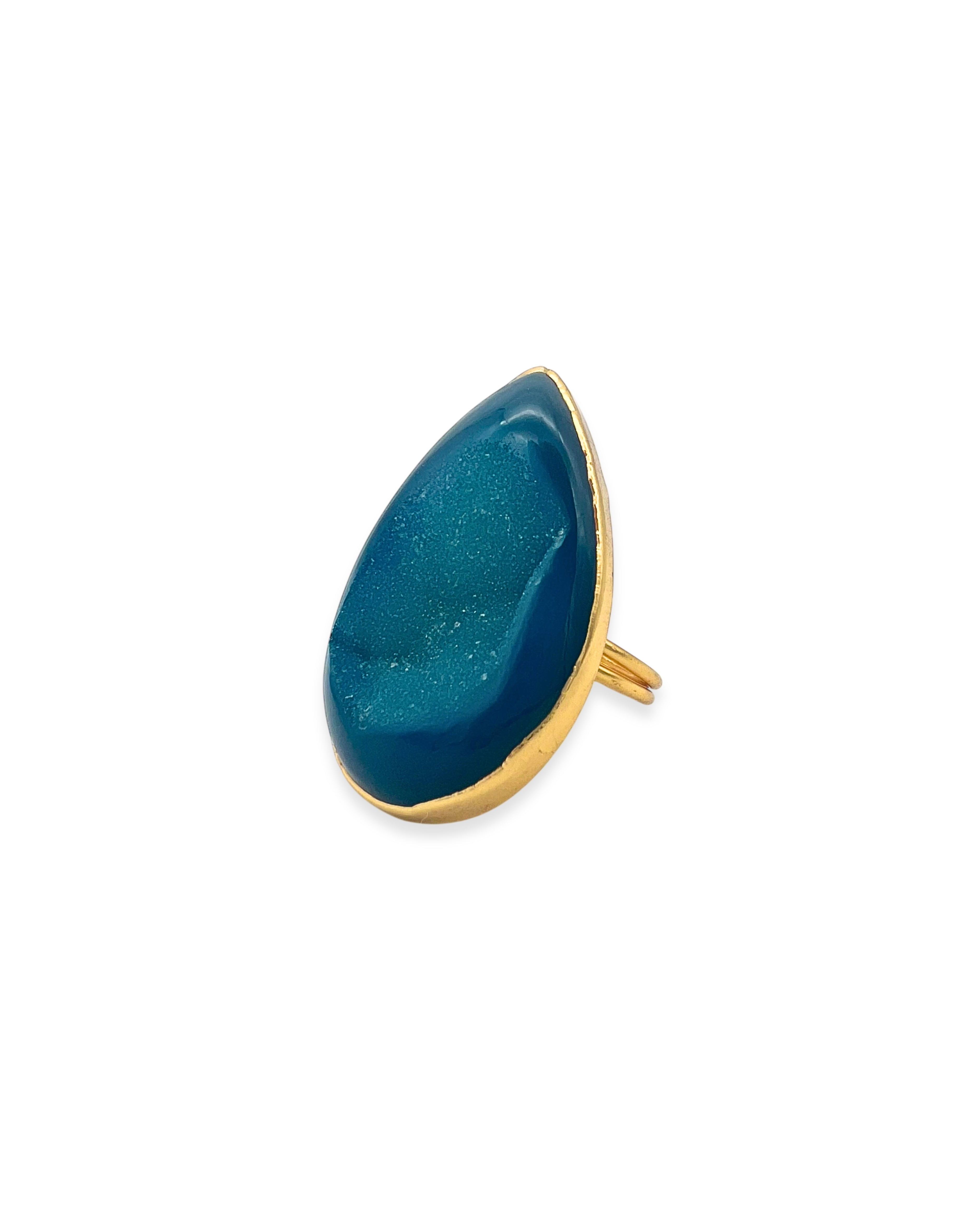 Blue Agate Adjustable Ring