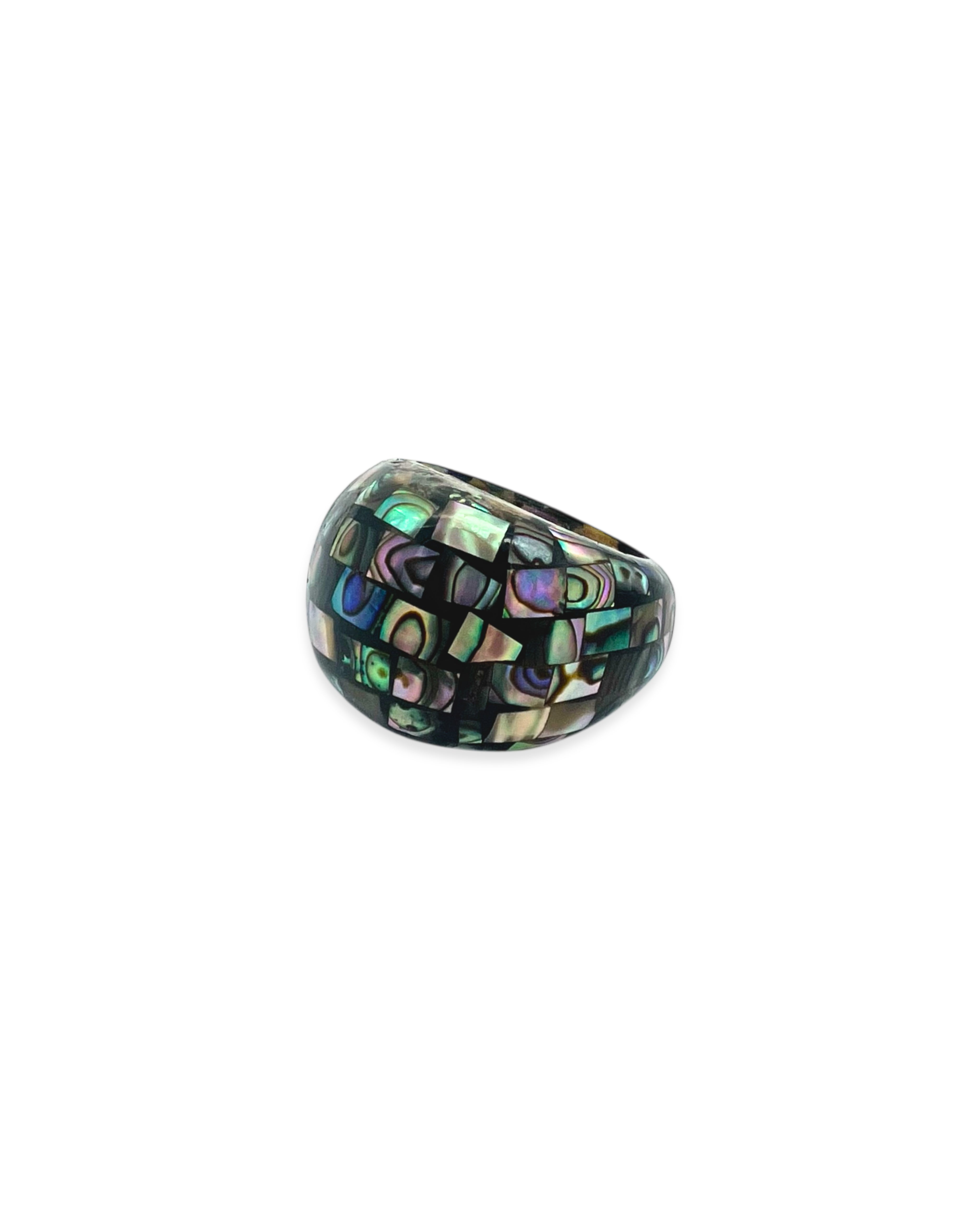 Abalone Mosaic Statement Ring