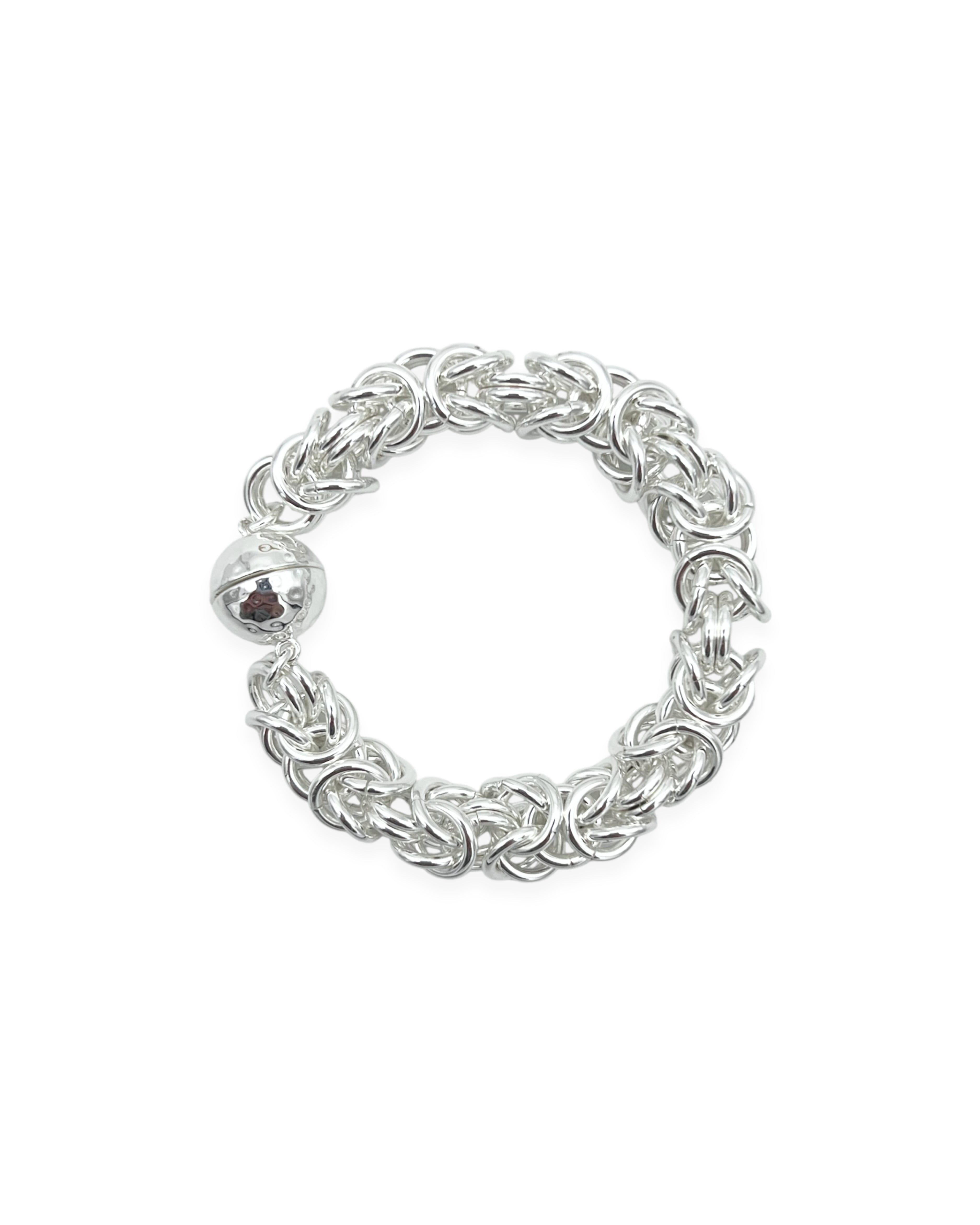 Silver Byzantine Chain Magnetic Bracelet