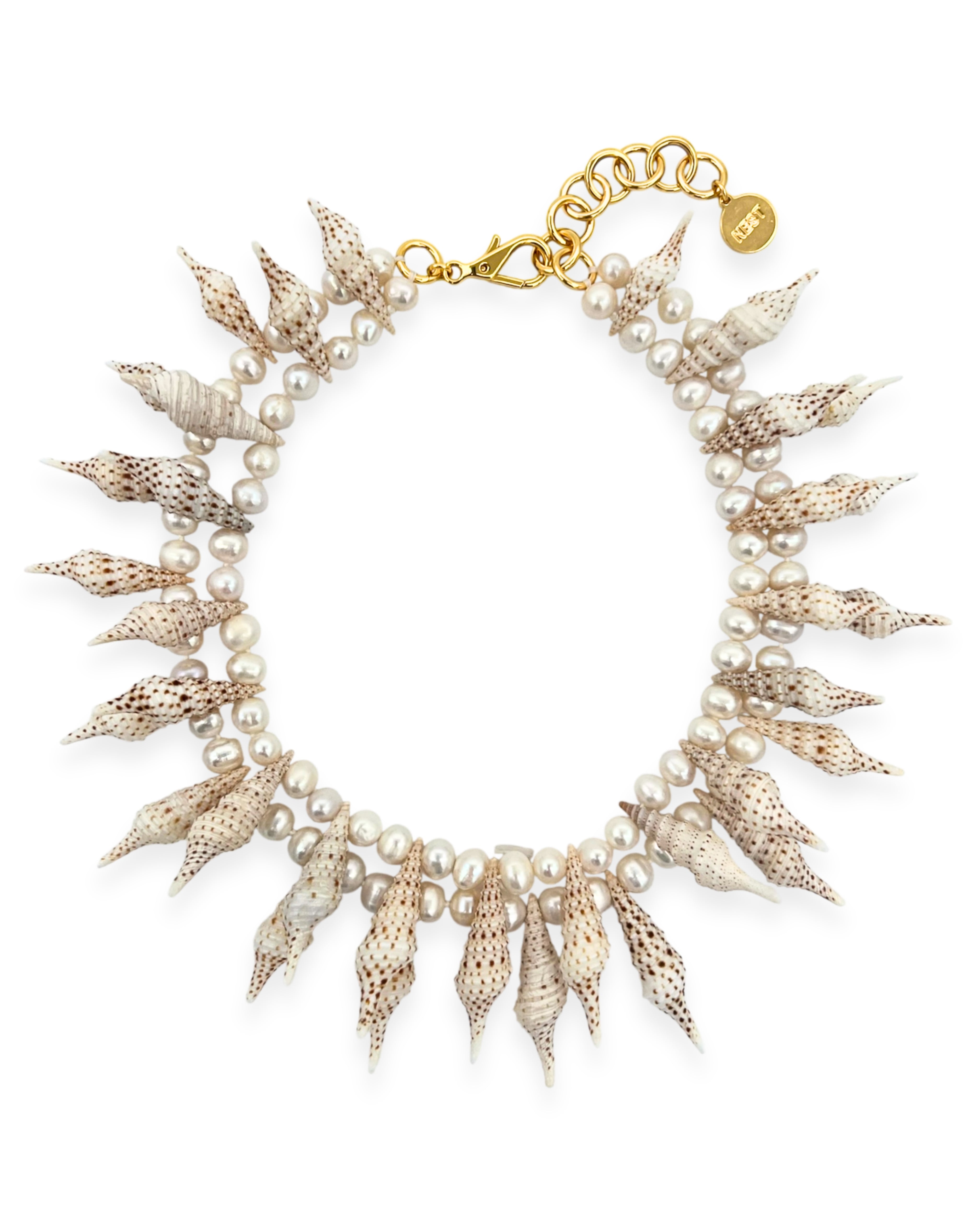 Pearl and Shell Double Strand Necklace