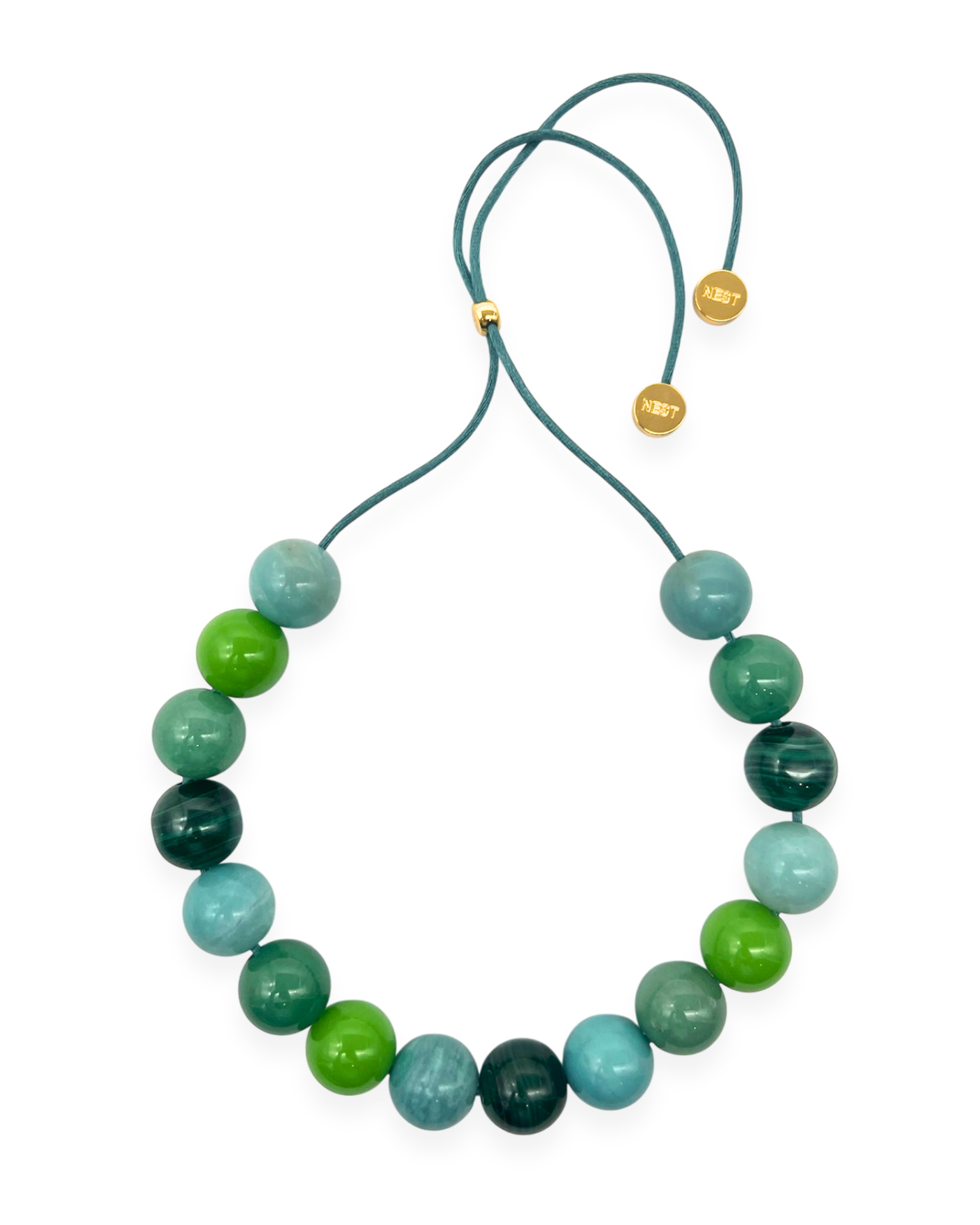 Mixed Gemstone Adjustable Cord Necklace