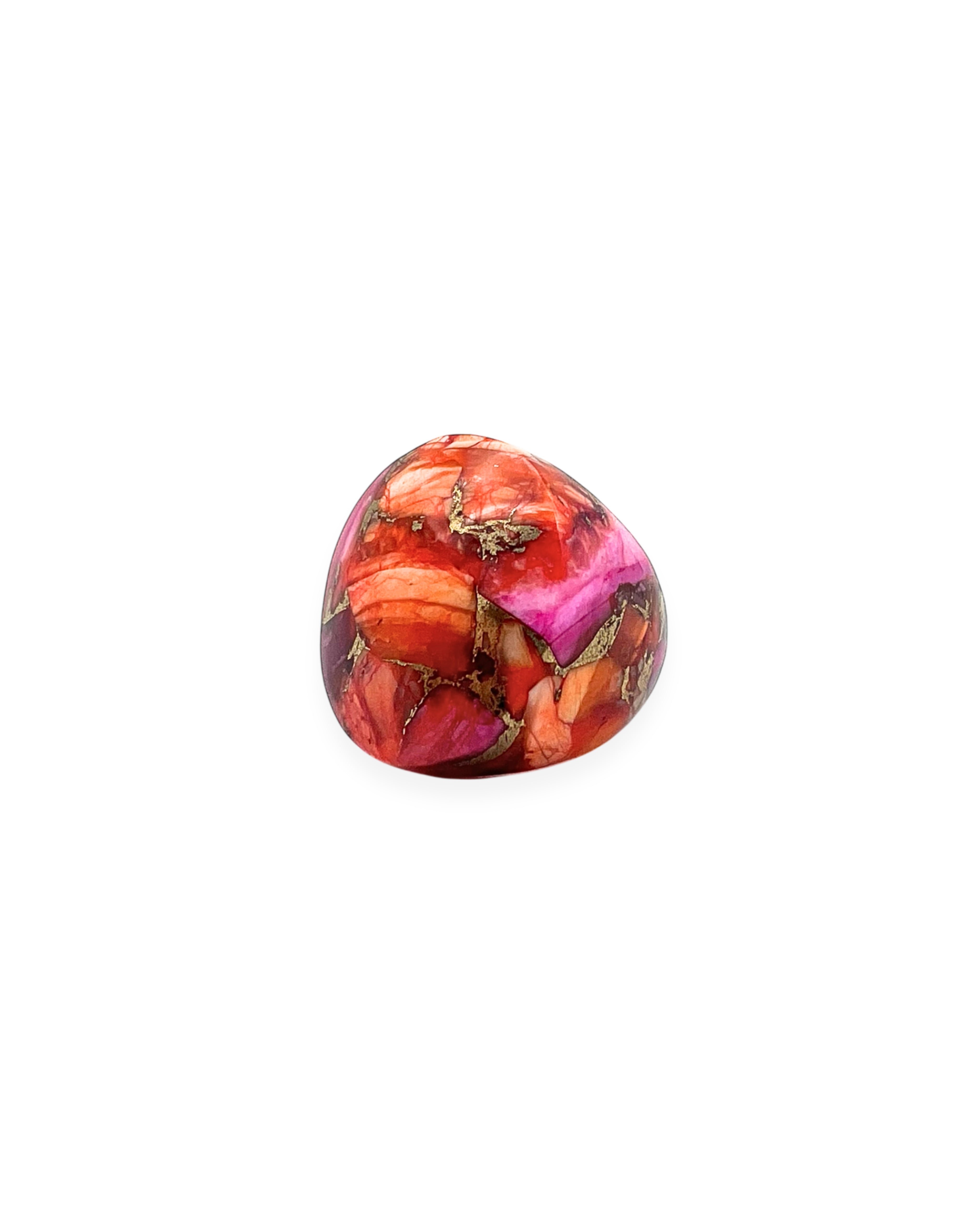 Magenta and Orange Spiny Oyster Stone Statement Ring