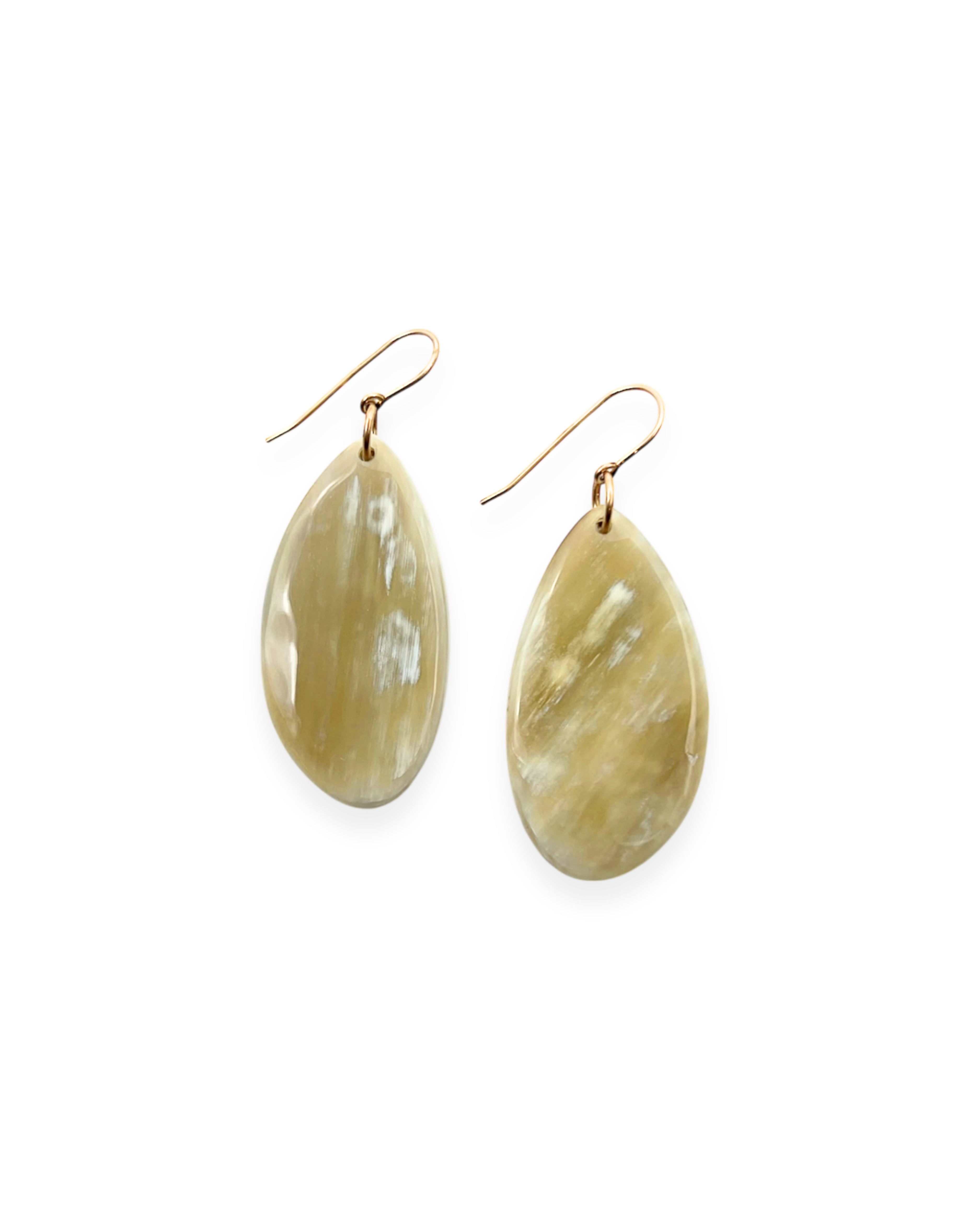 Blonde Horn Drop Earrings