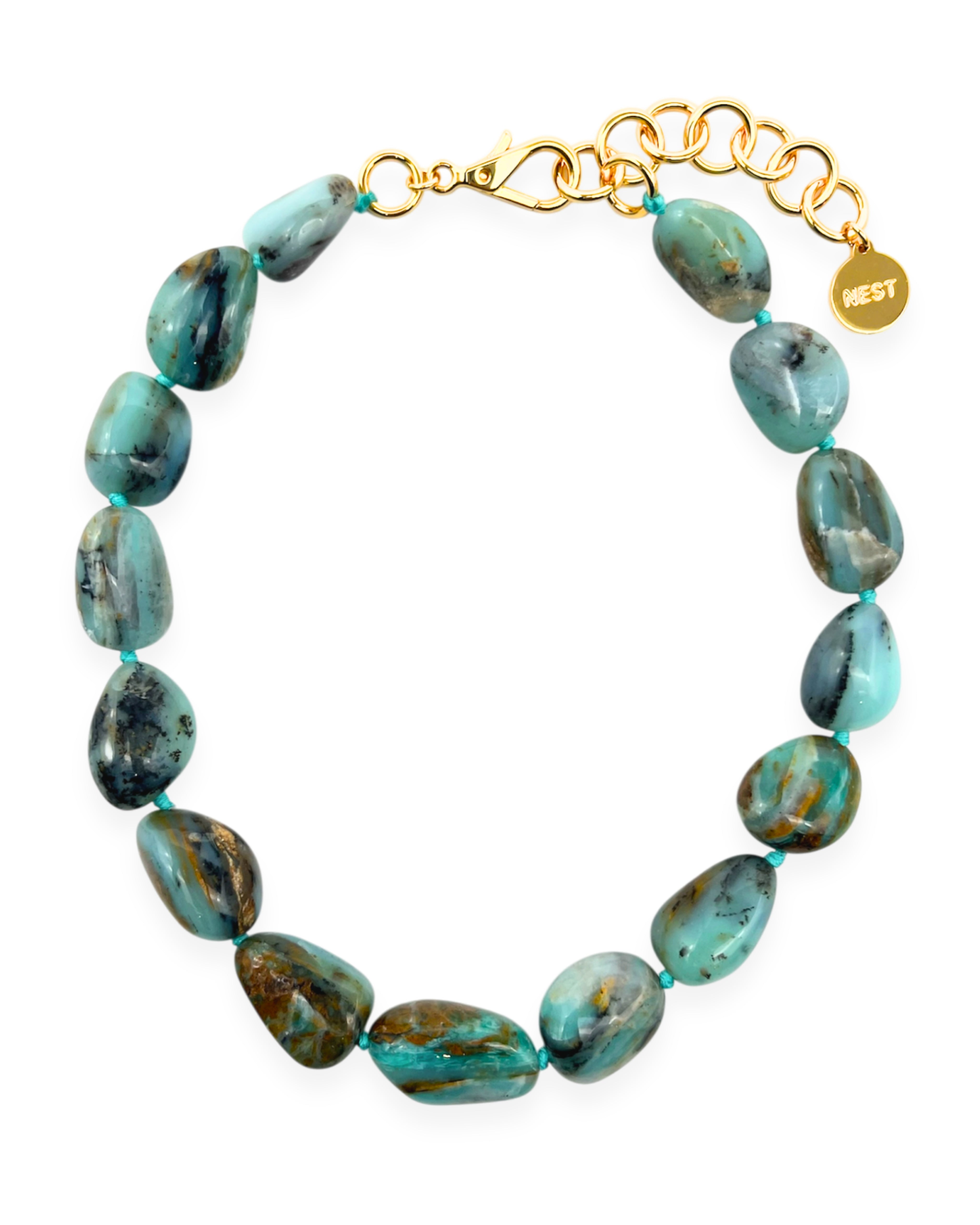 Blue Peruvian Opal Strand Necklace