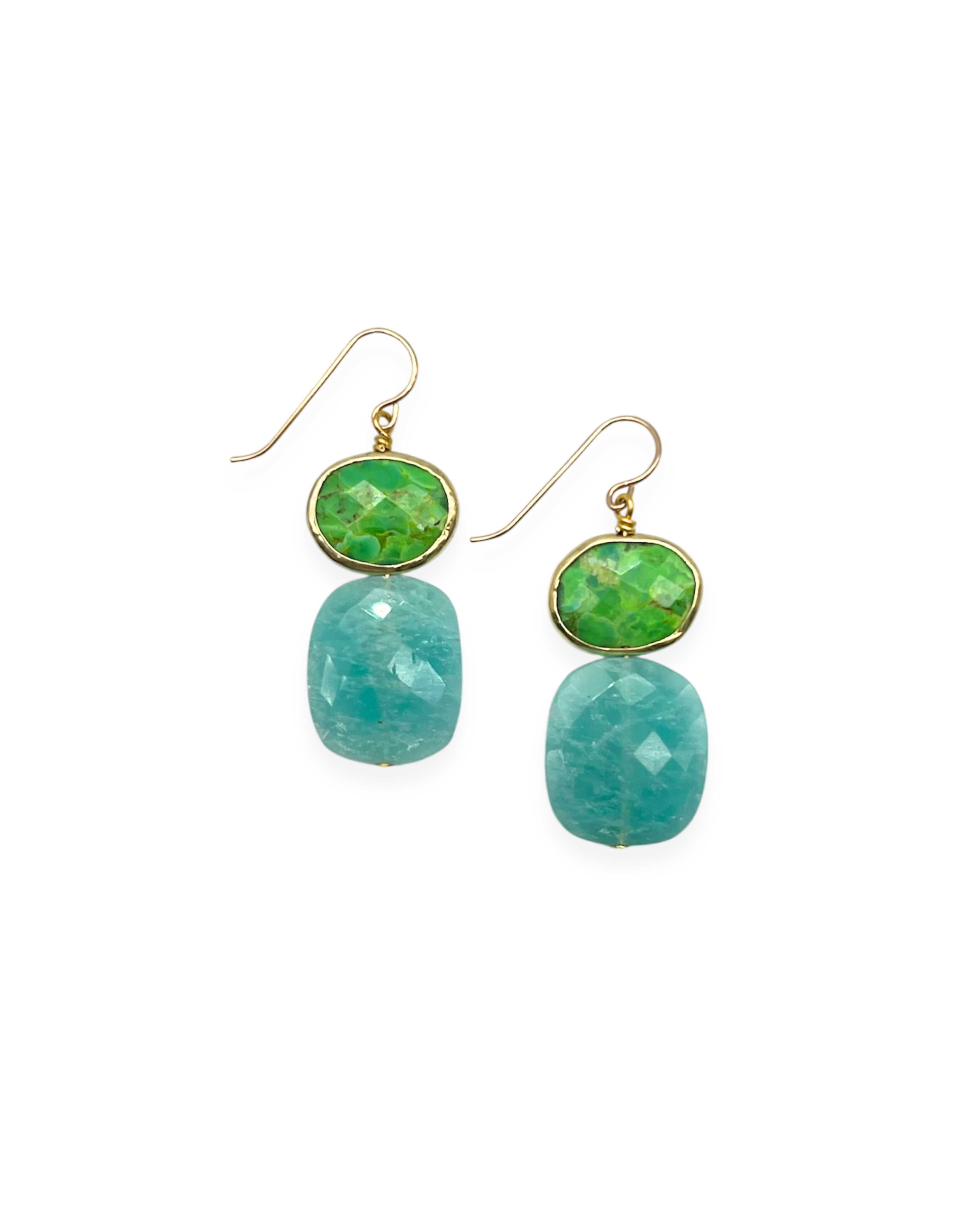 Green Turquoise Amazonite Drop Earrings