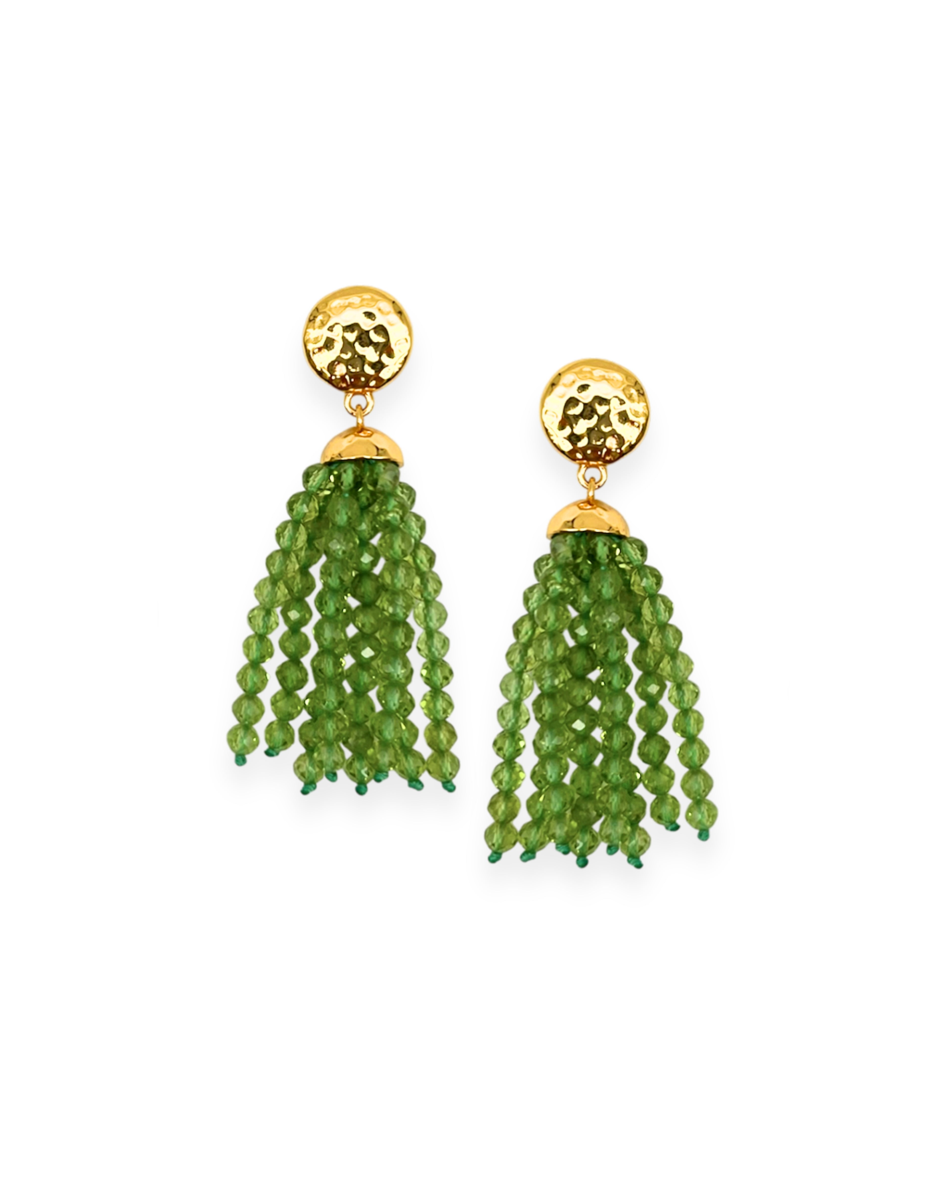 Peridot Tassel Earrings