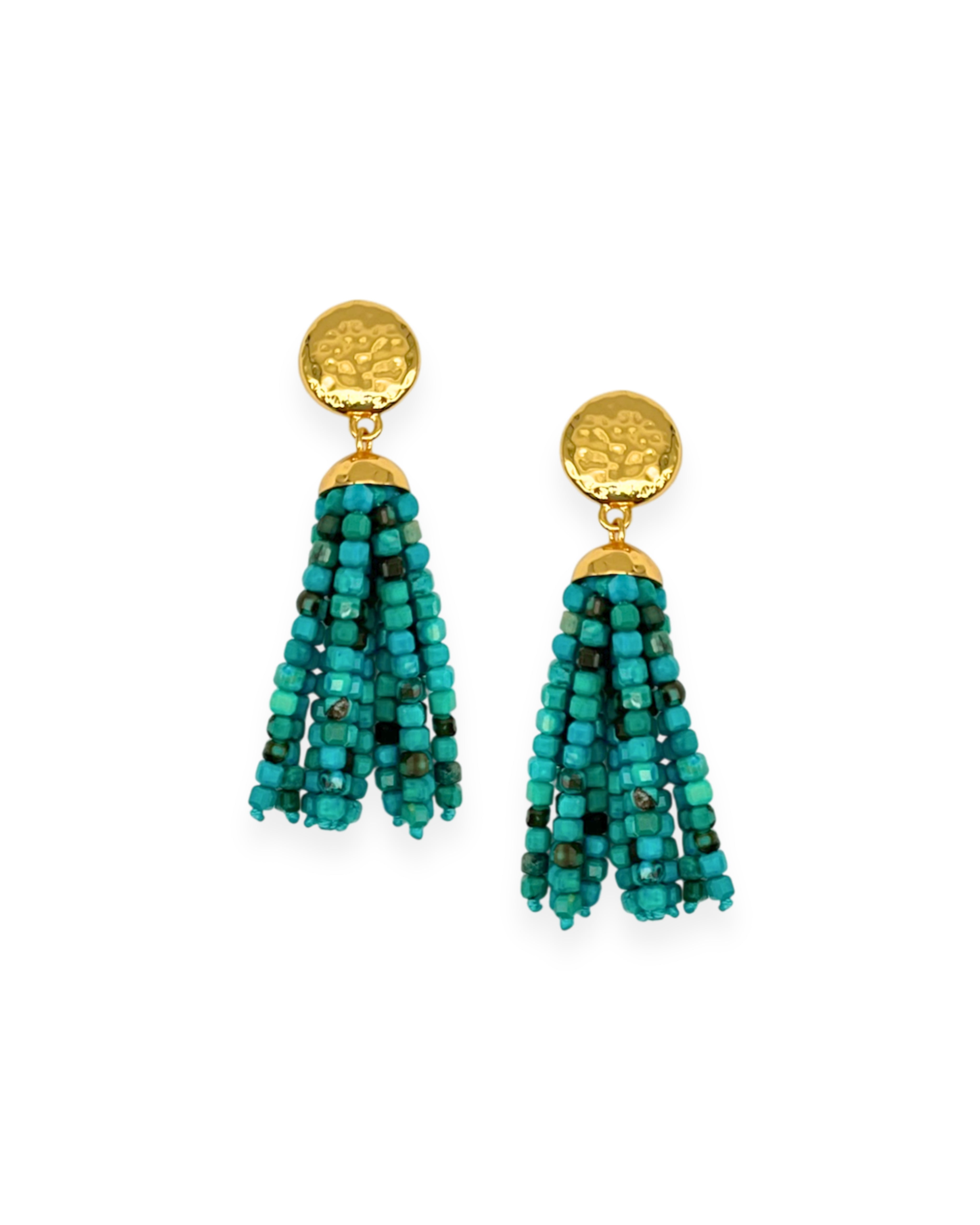 Chrysocolla Tassel Earrings