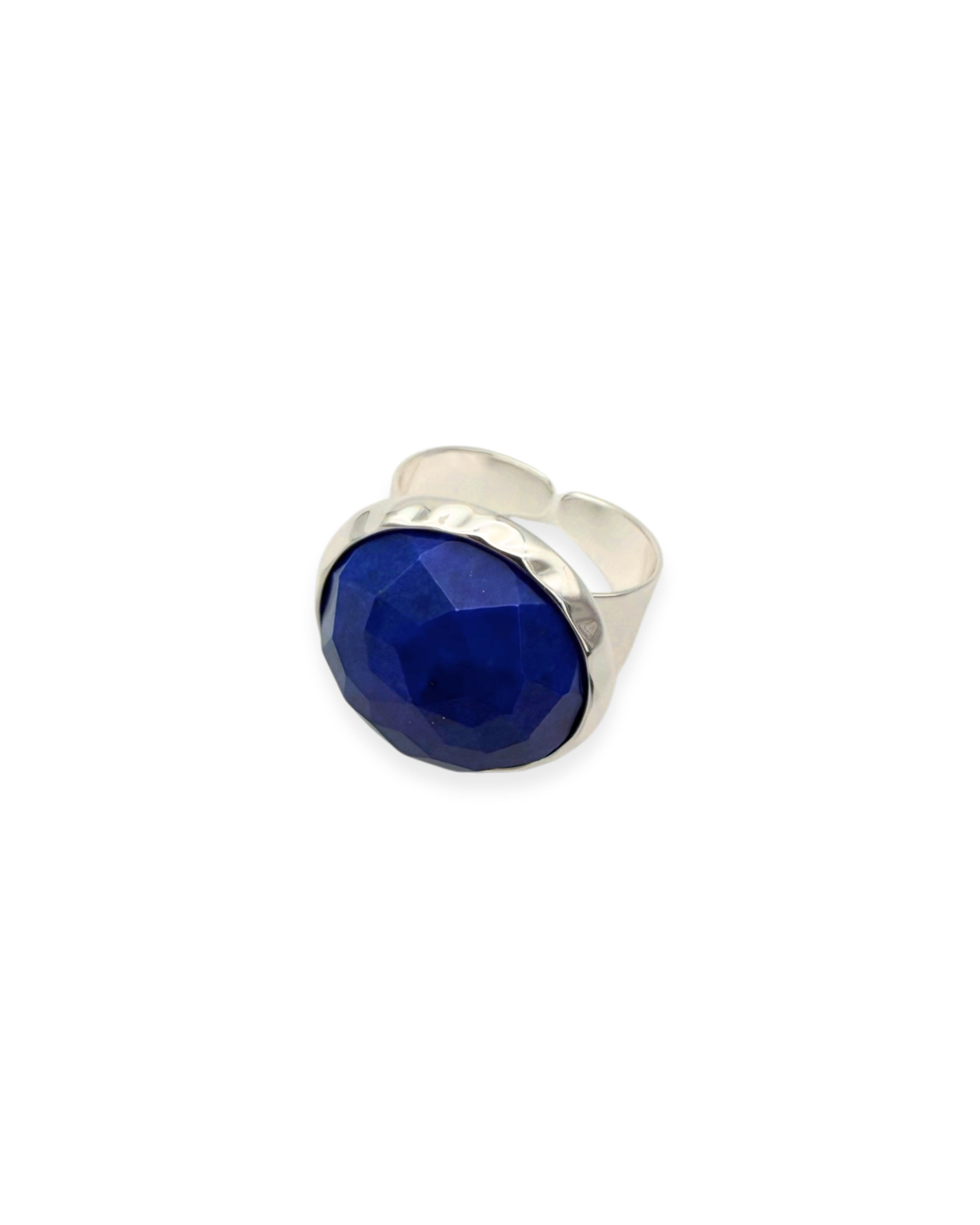 Lapis Silver Adjustable Ring