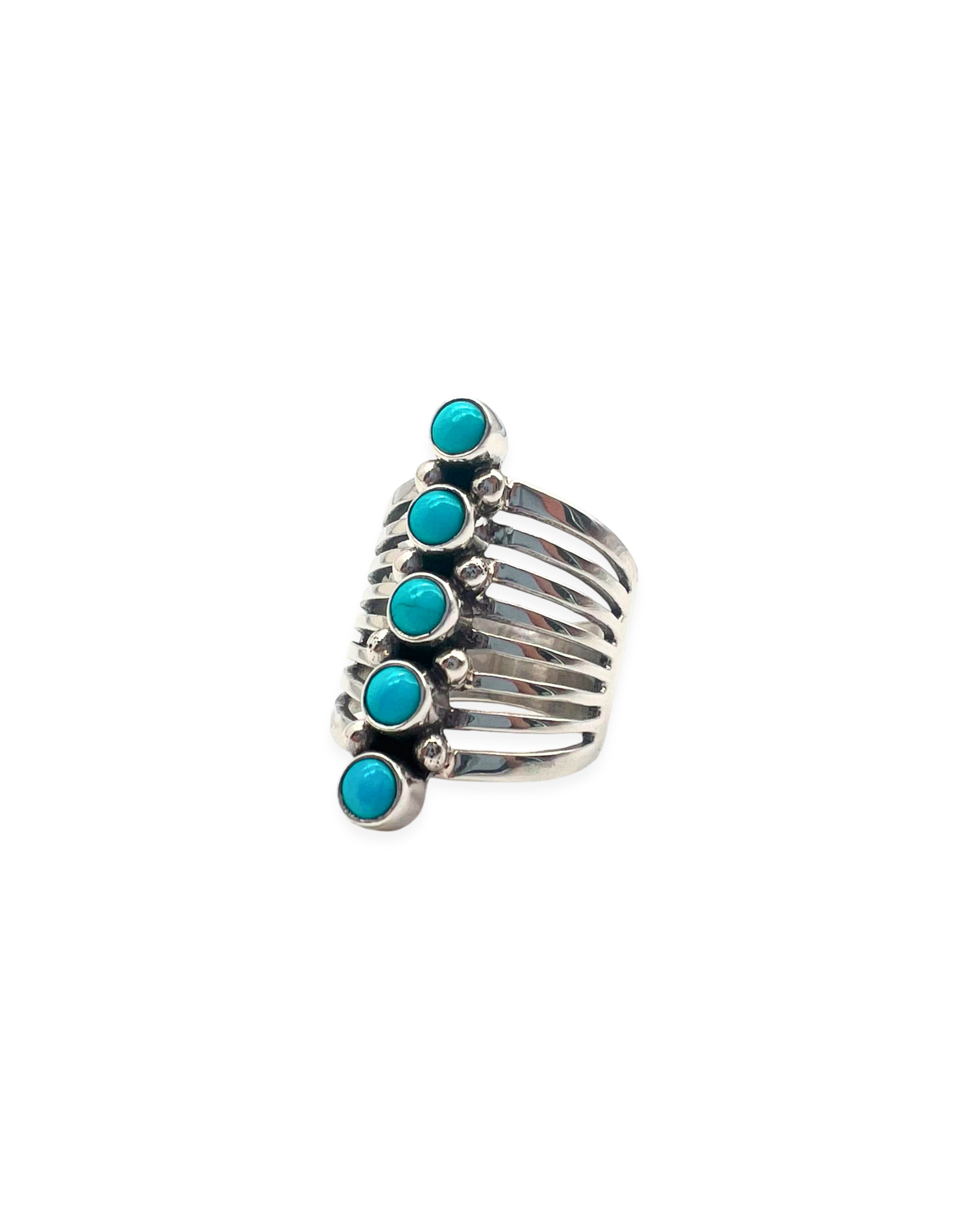 Sterling Silver Turquoise Stud Ring