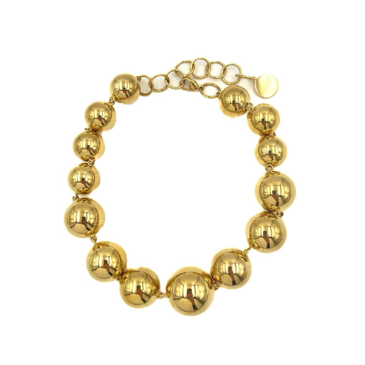 Large Beaded Gold Necklace