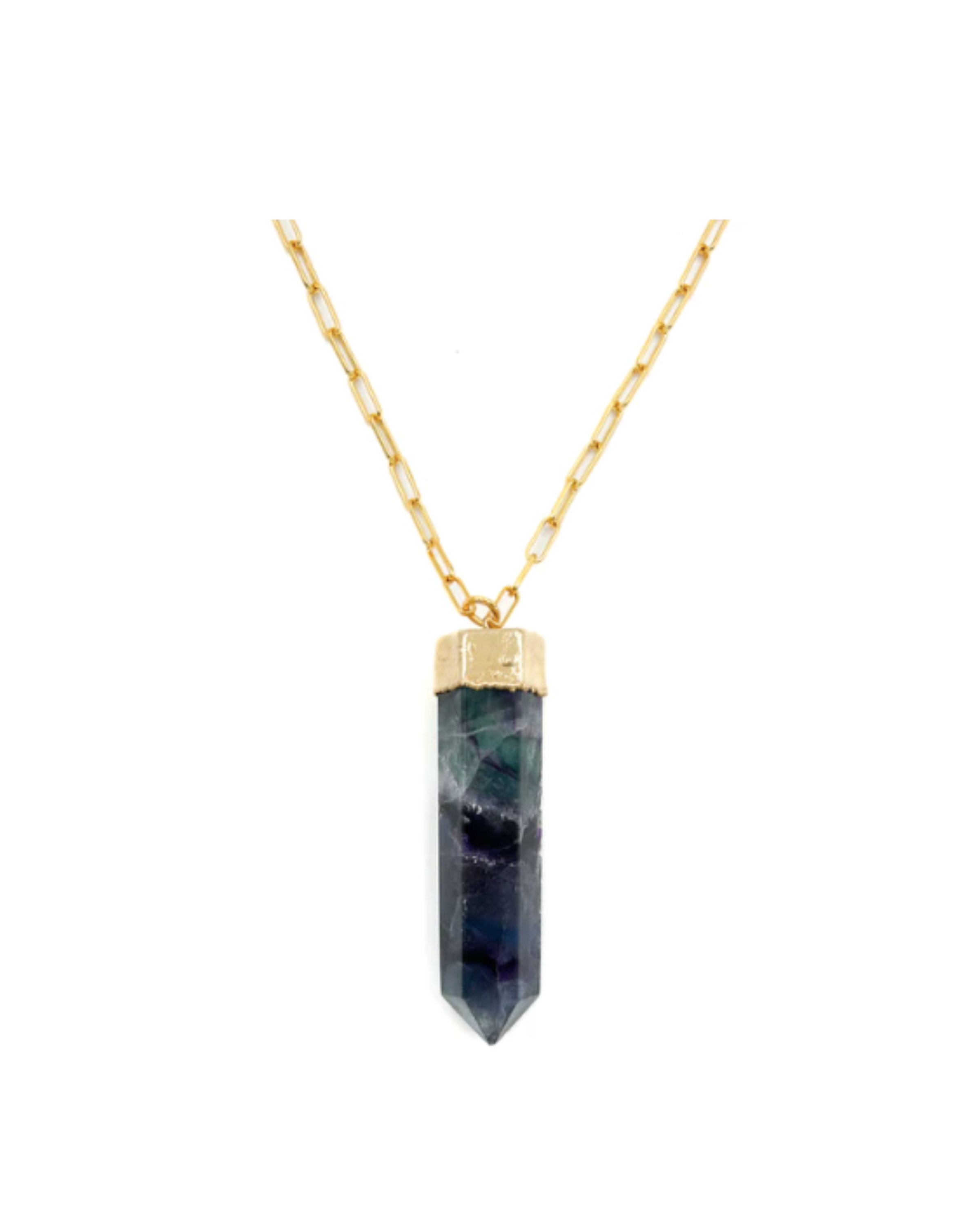 Fluorite Paperclip Chain Necklace