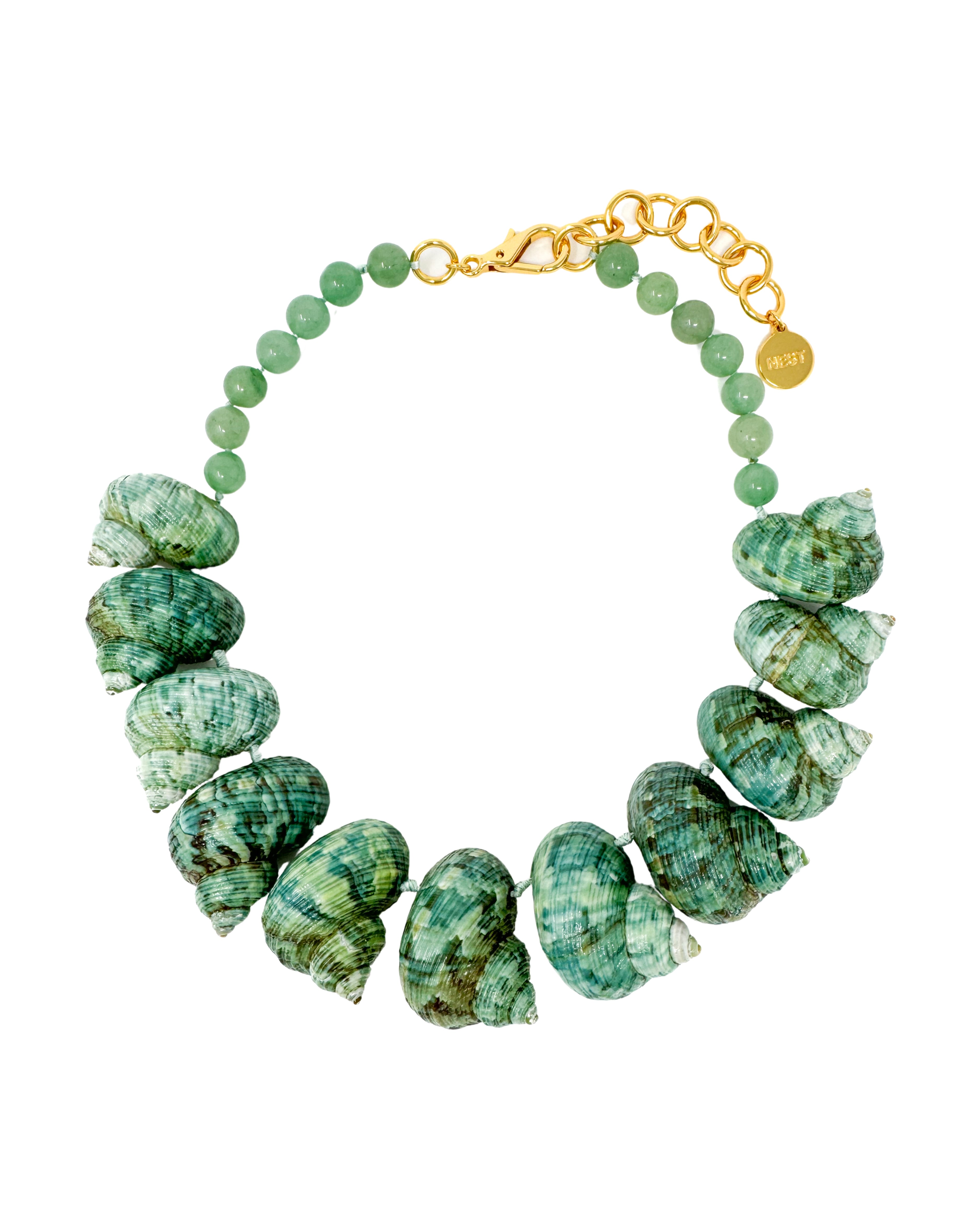 Green Seashell Statement Necklace