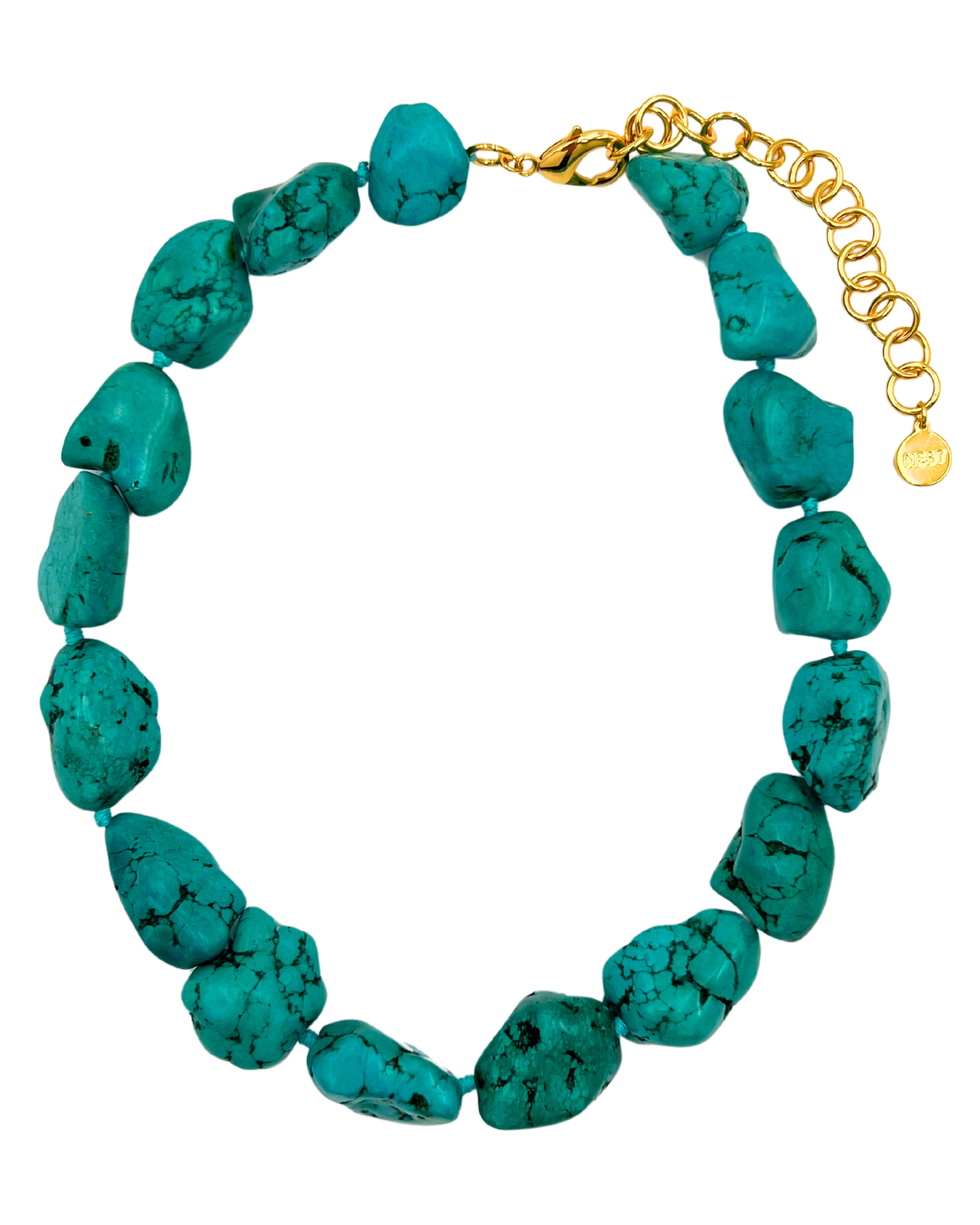 Green Turquoise Nugget Strand Necklace