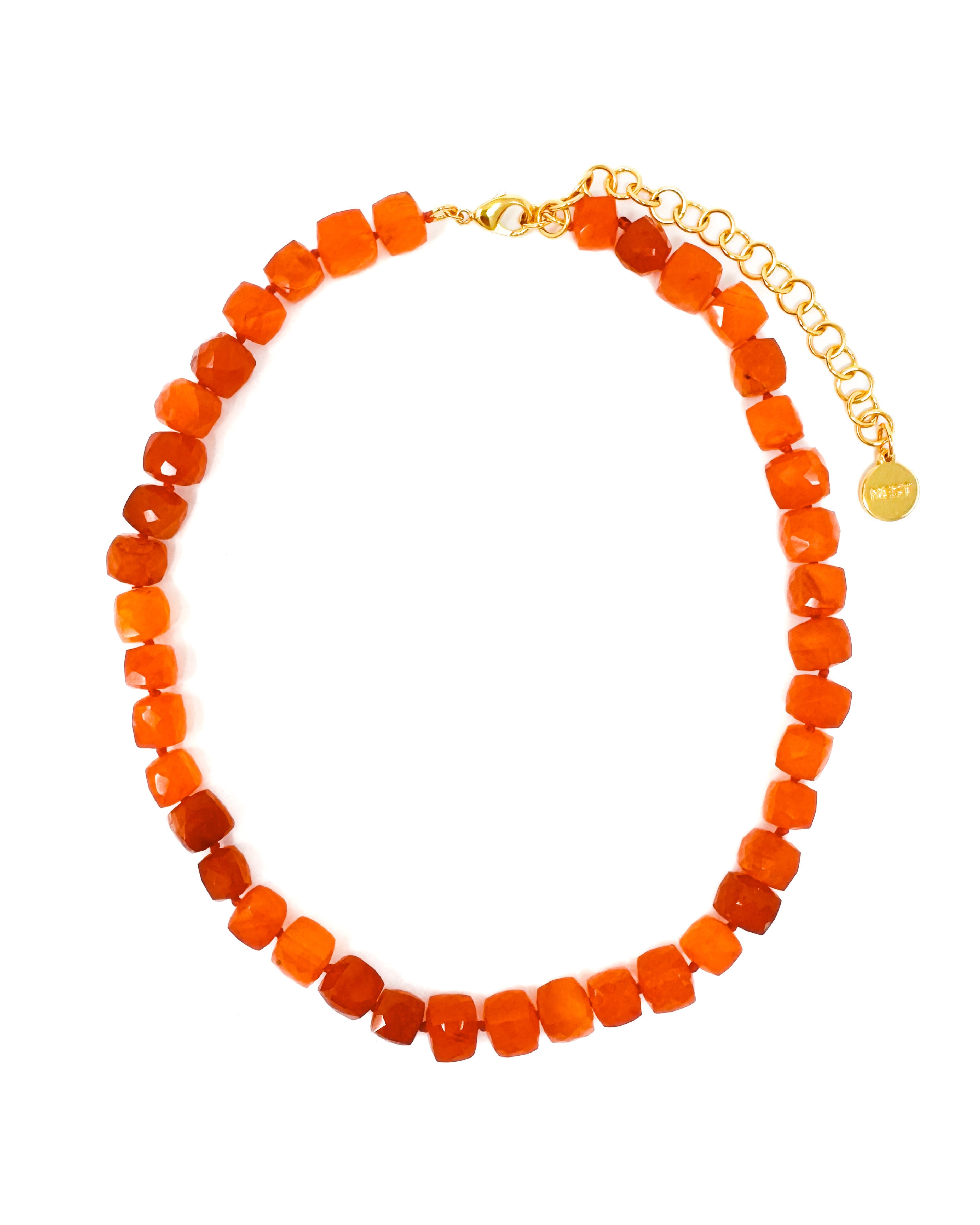 Carnelian Faceted Nugget Strand