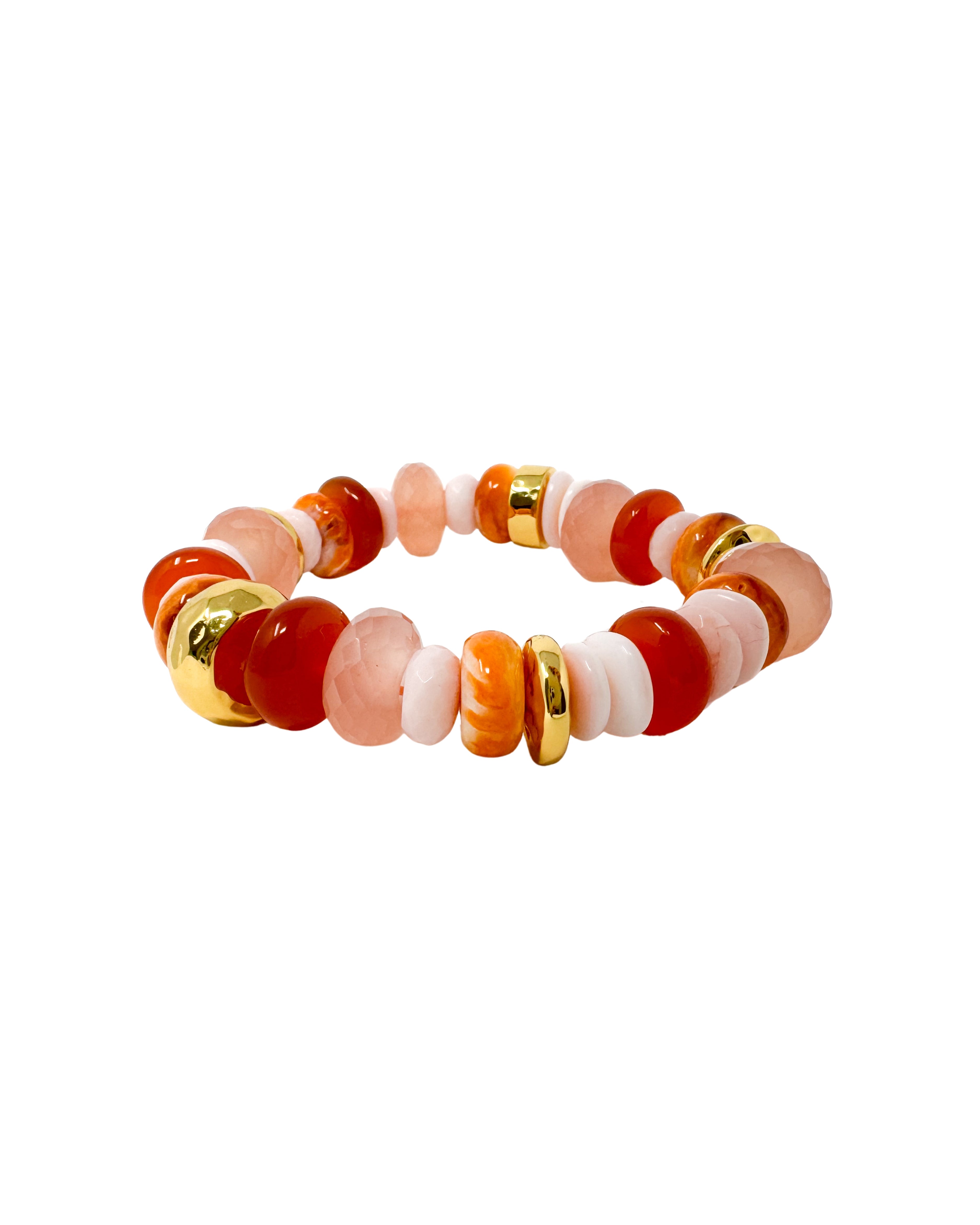 Rose Quartz Gemstones Mix Stretch Bracelet