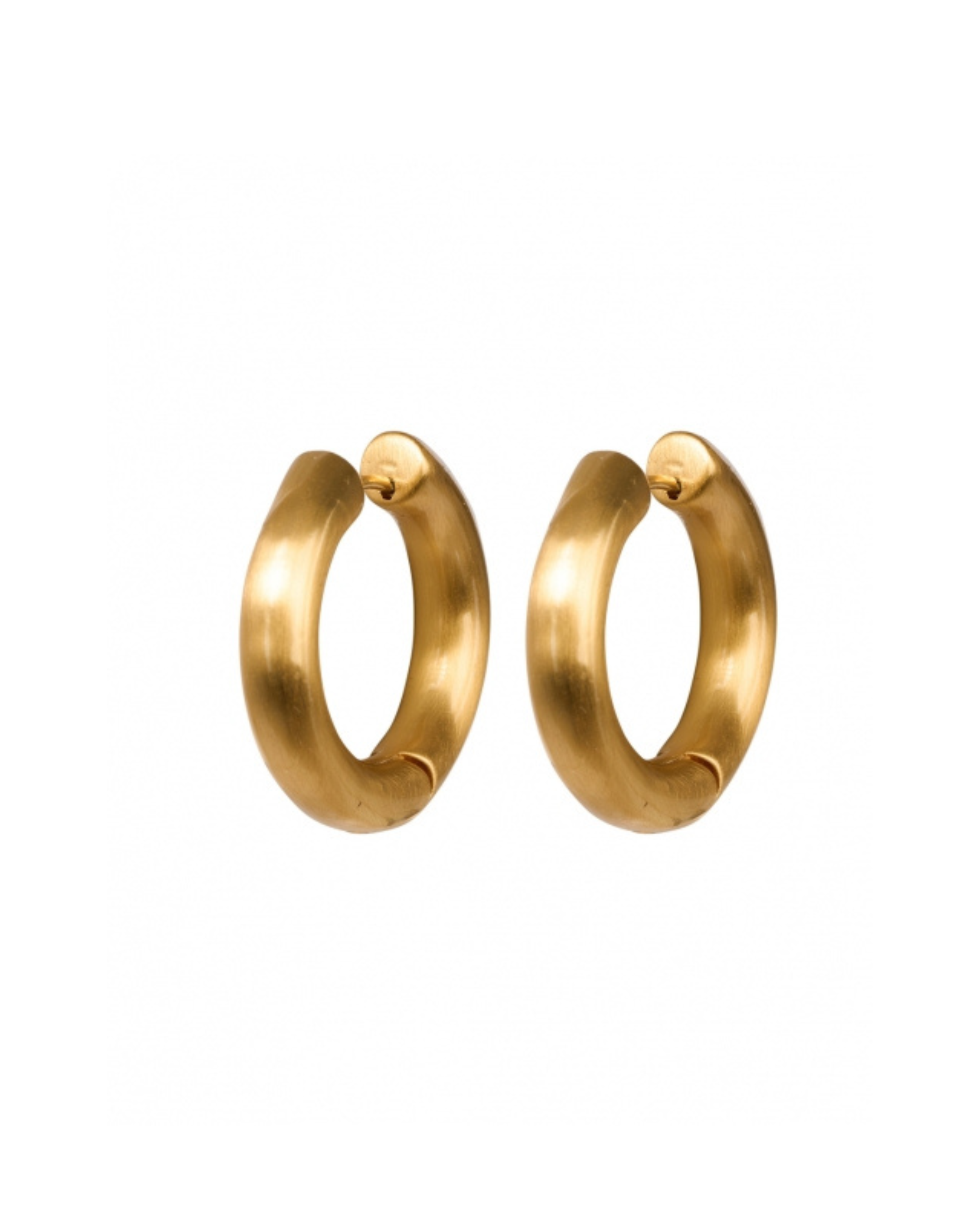 Brushed Gold Huggie Hoop Earrings