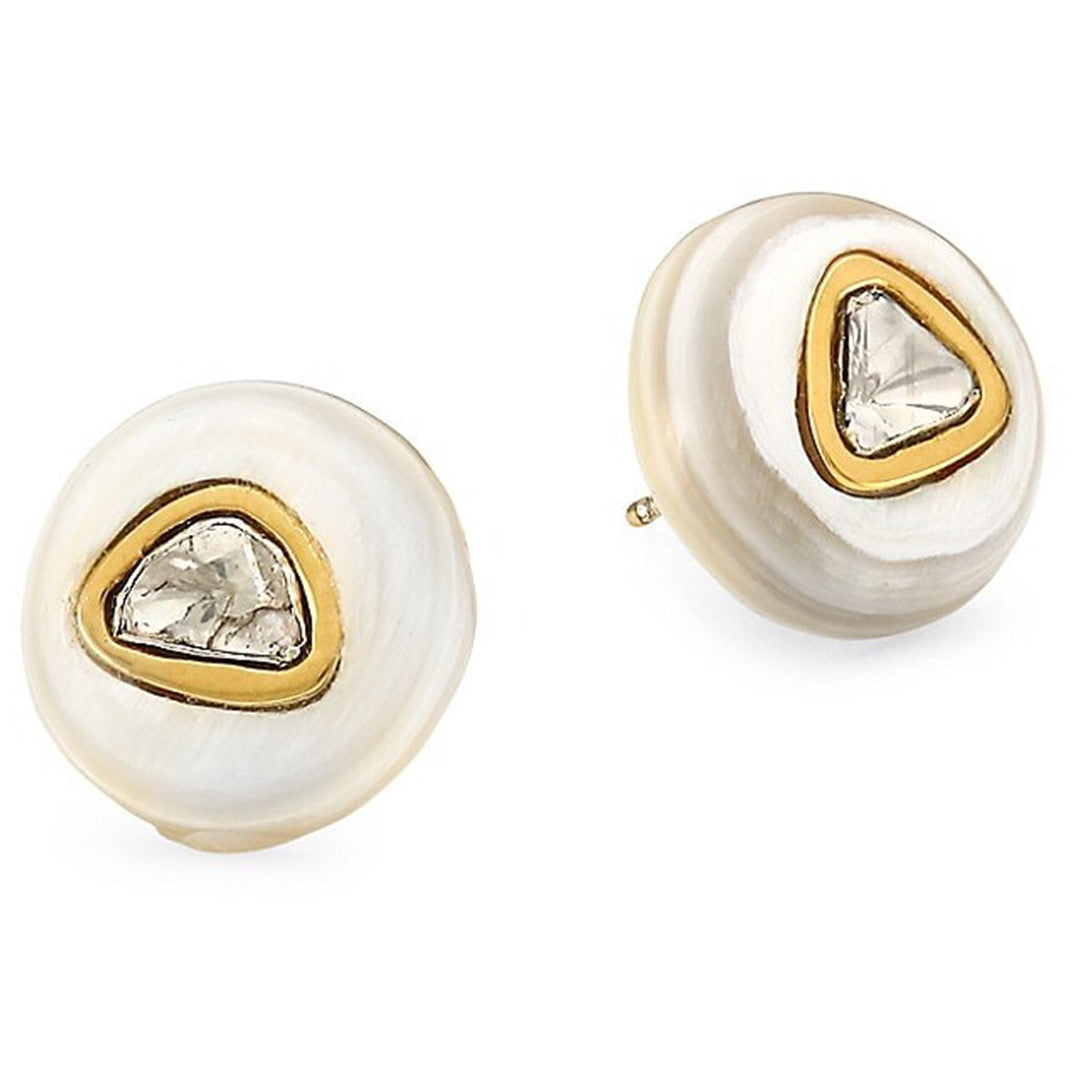 Blonde Horn Diamond Stud Earrings