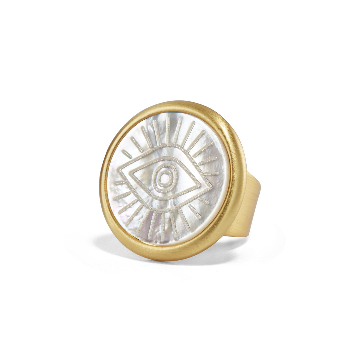 Carved Mother of Pearl Adjustable Ring